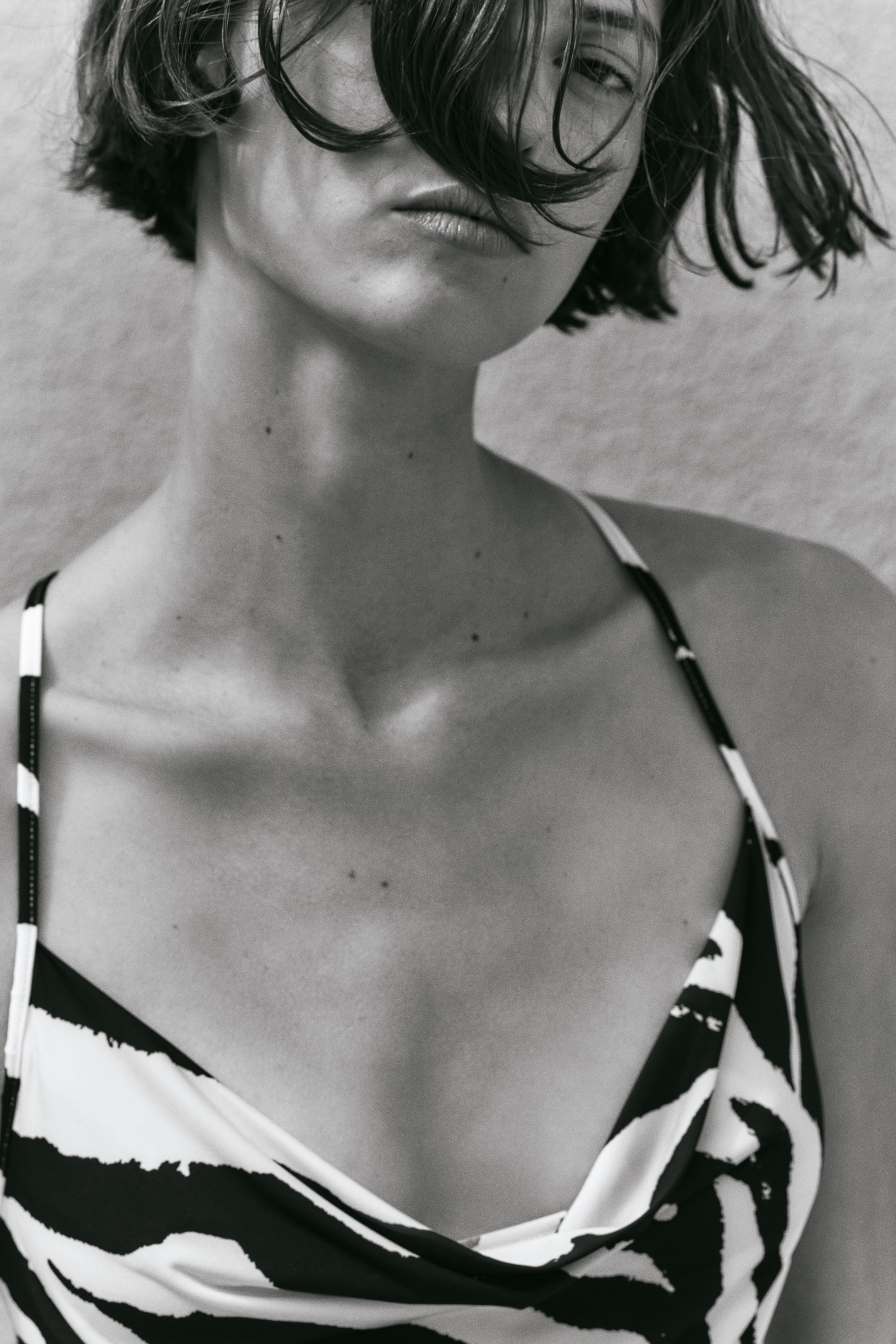 Printed Cowl-Neck Dress