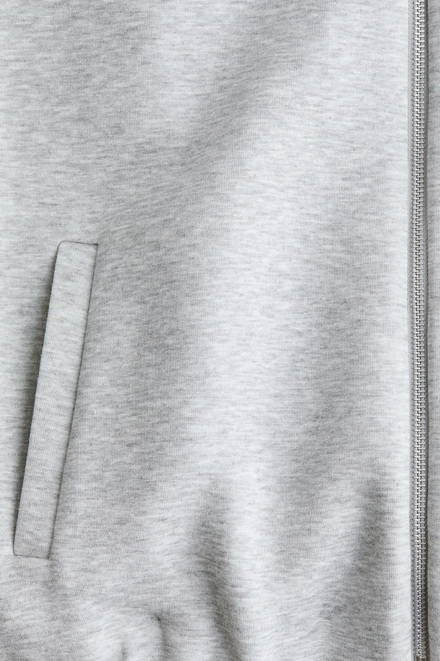 Женская куртка H&M Scuba Sweatshirt, цвет: Серый меланжевый — фото 7