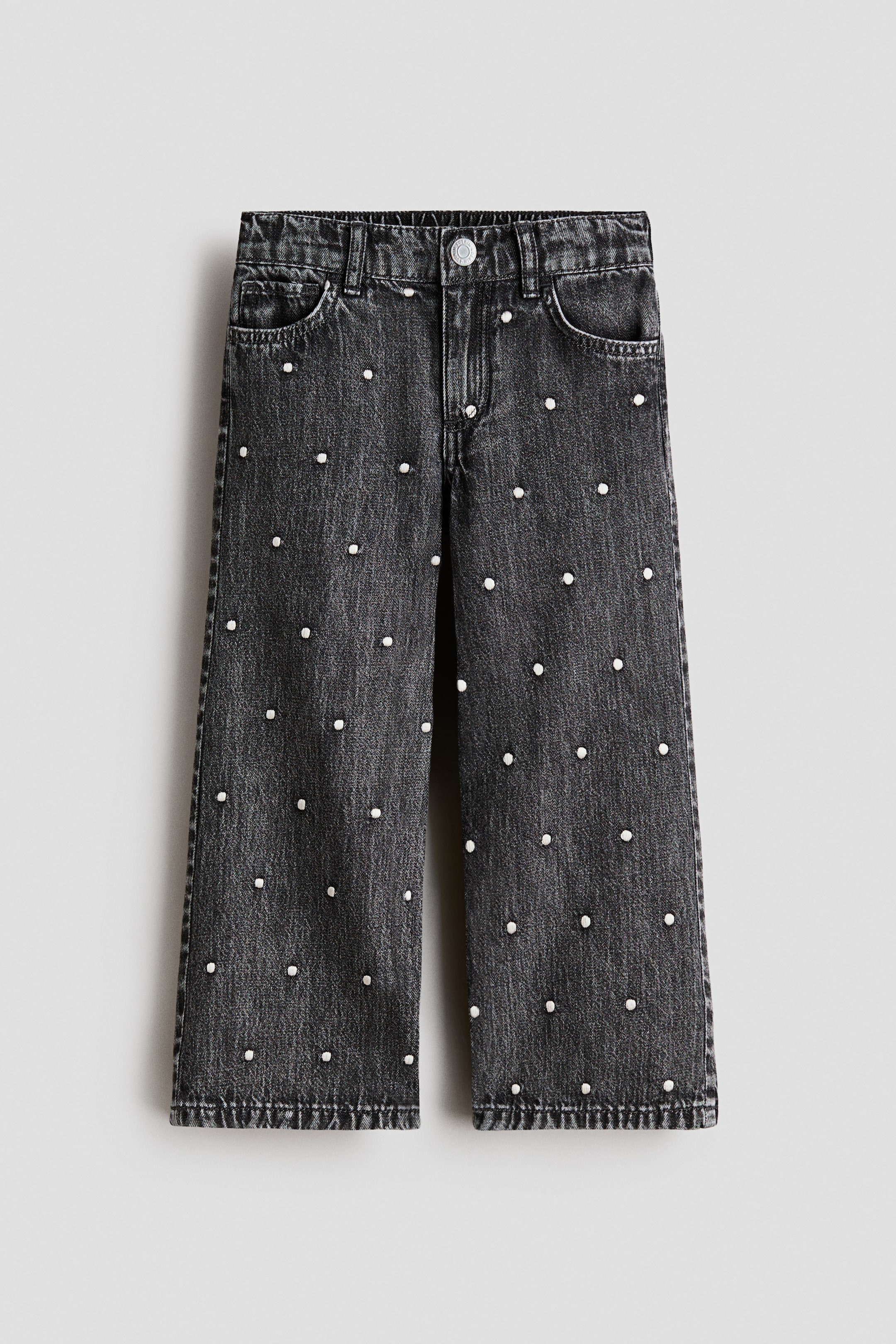 Wide-Leg Jeans with Motif Details