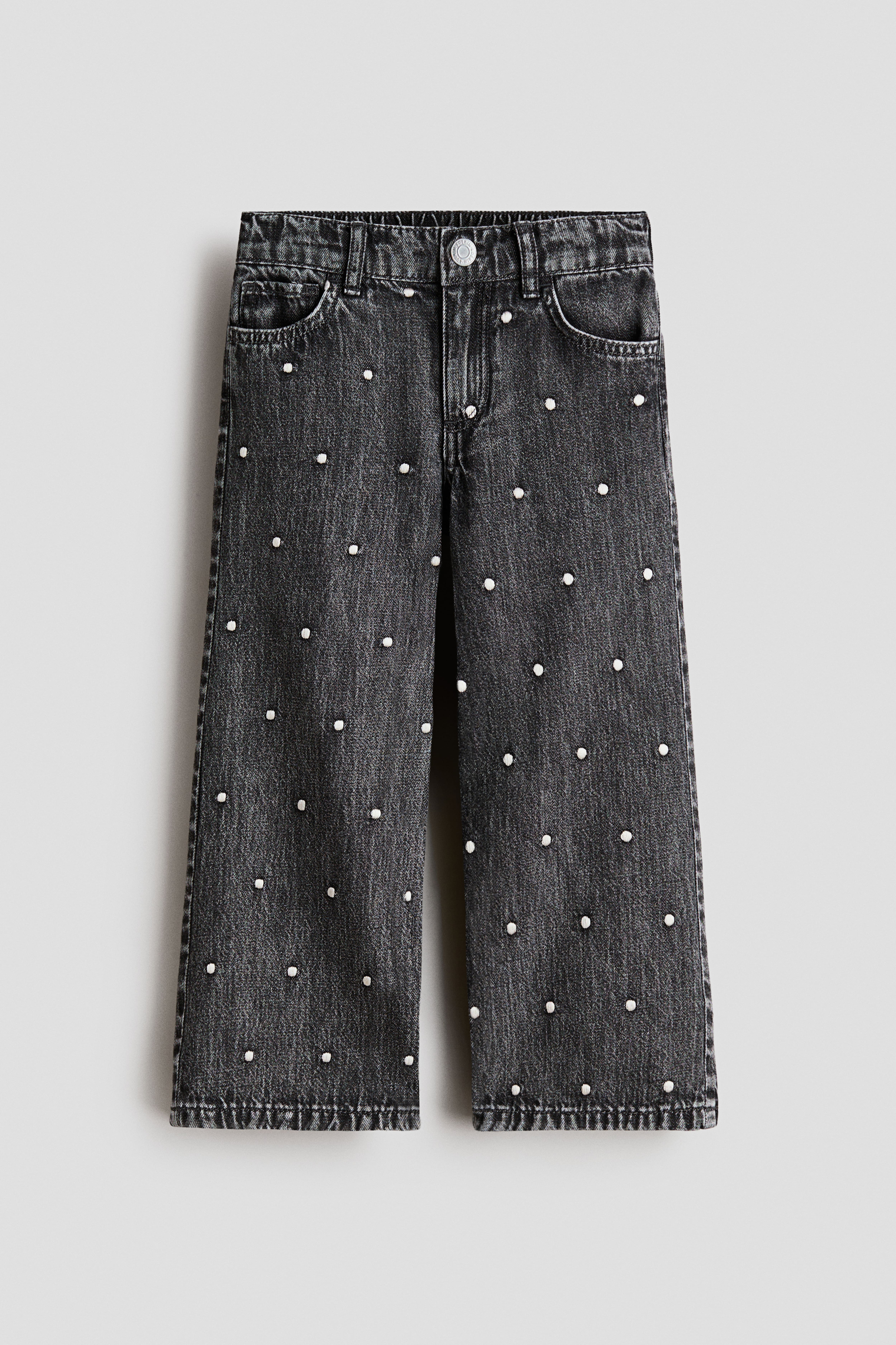 Wide-Leg Jeans with Motif Details