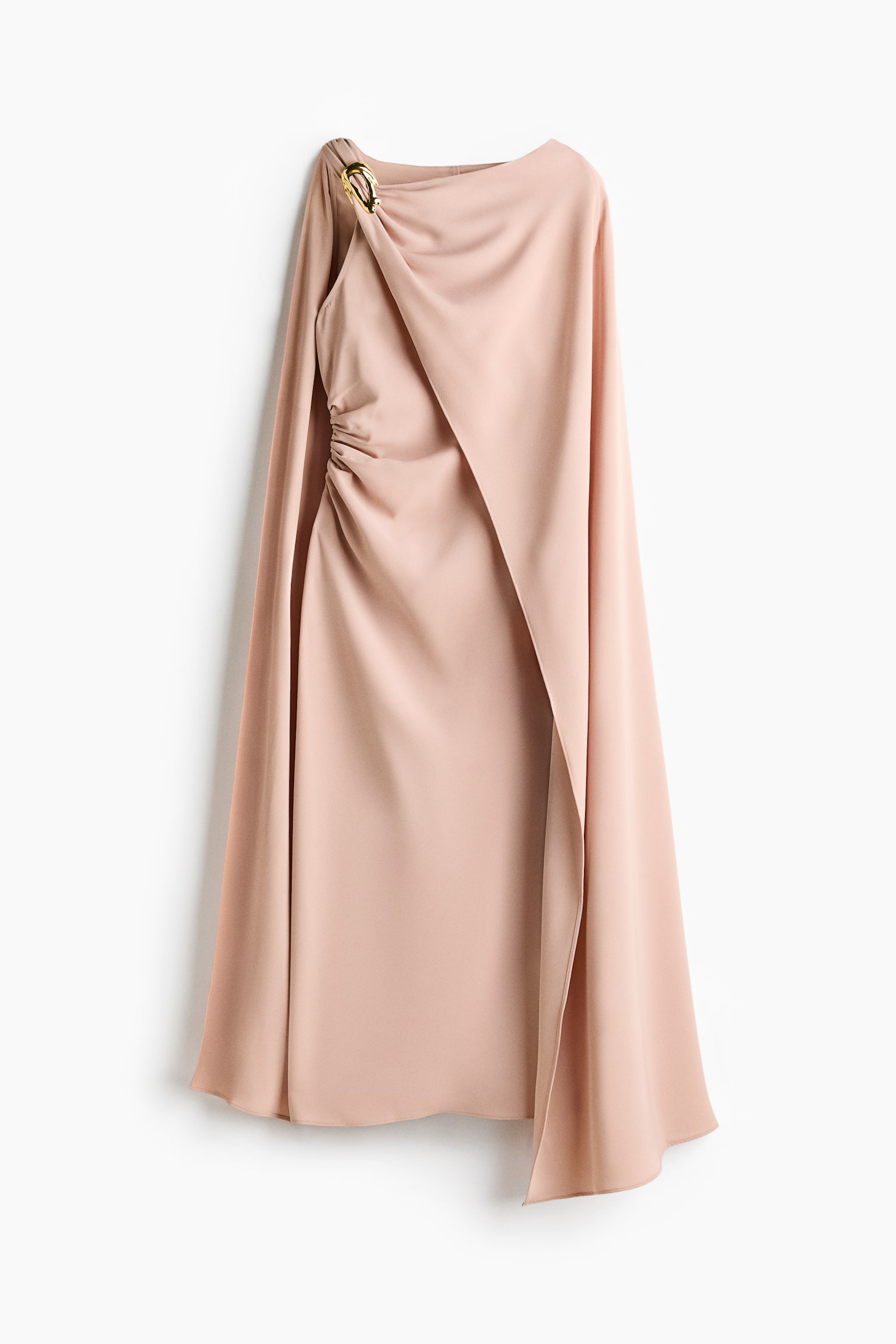 Cape-detail dress - Beige - 2