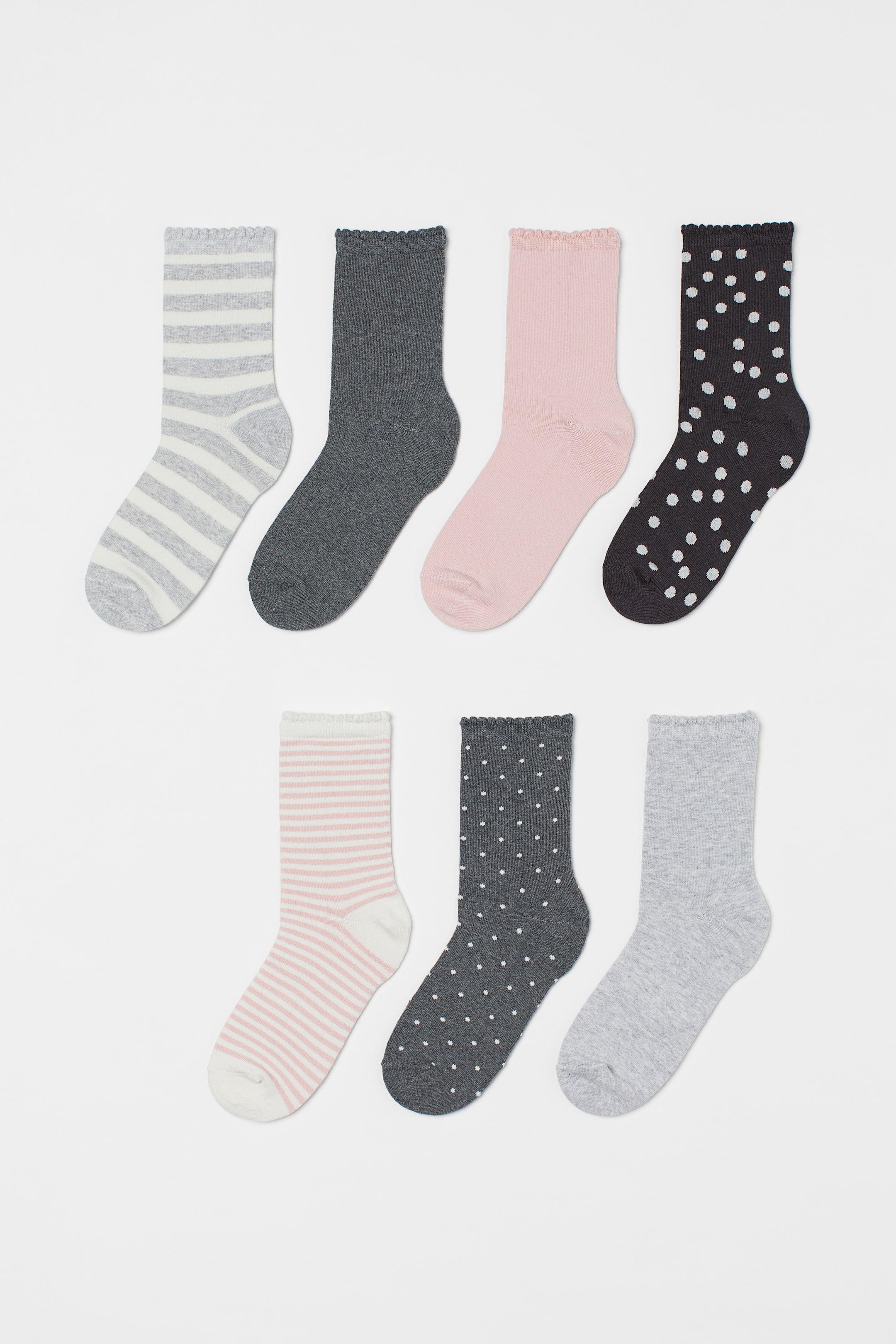 7-pack socks - Light pink/Grey marl - Kids | H&M GB