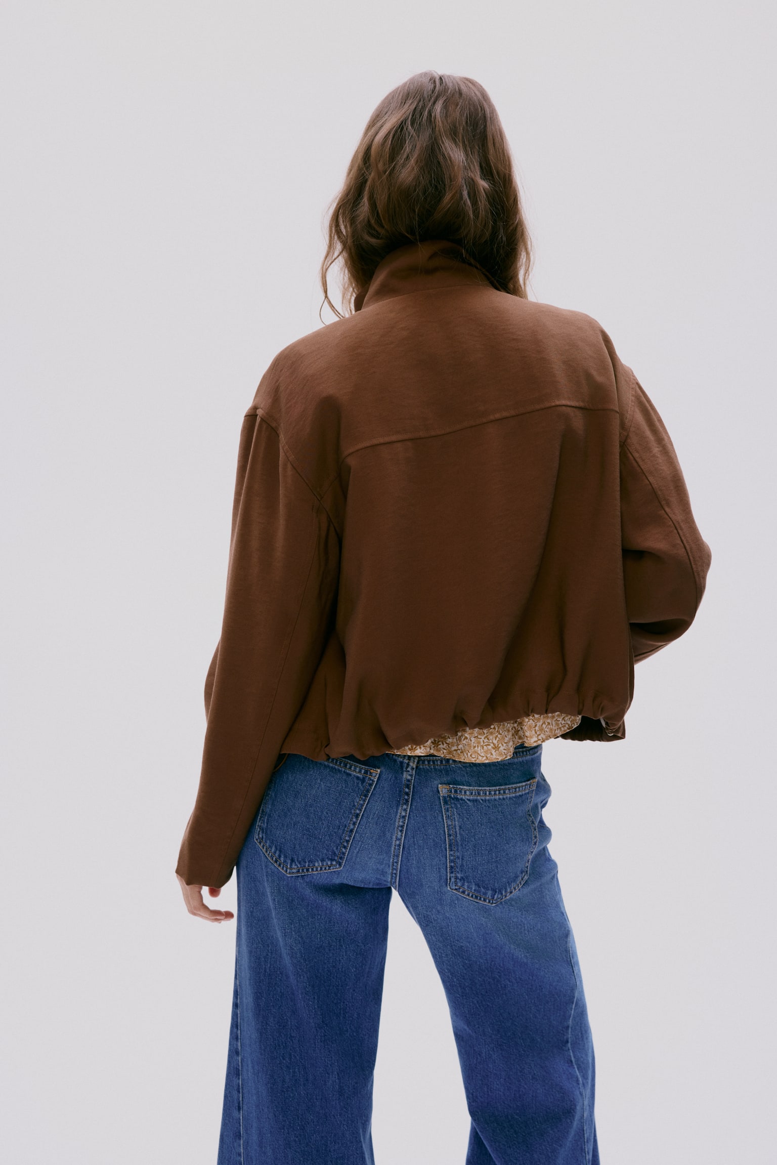 Veste à col cheminée - Marron/Beige clair - 4