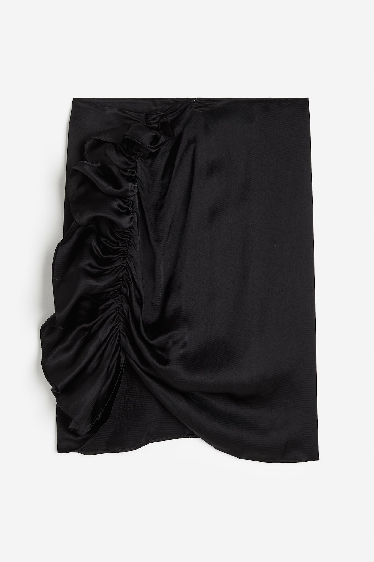 Draped flounce-detail skirt - Black - Ladies | H&M GB