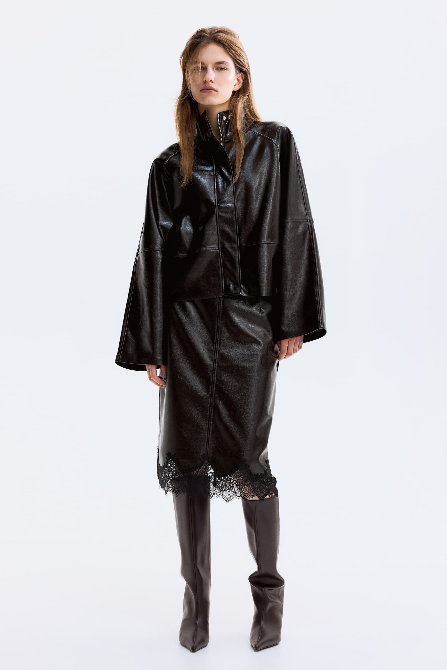 Coated jacket - Dark brown - 3