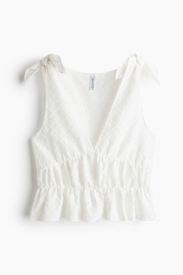 Pointelle jersey top