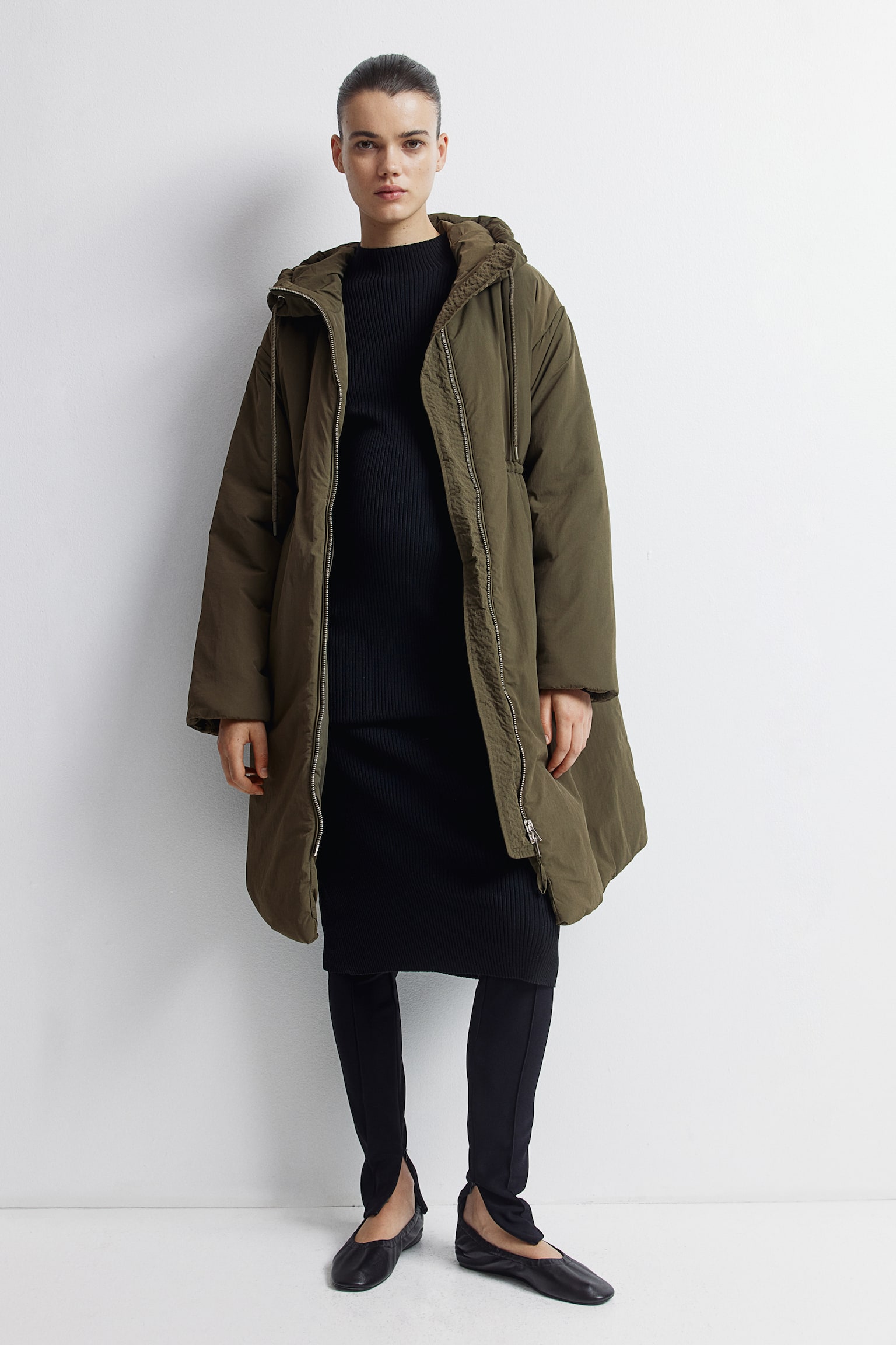 MAMA Padded parka - Dark khaki green/Black - 4