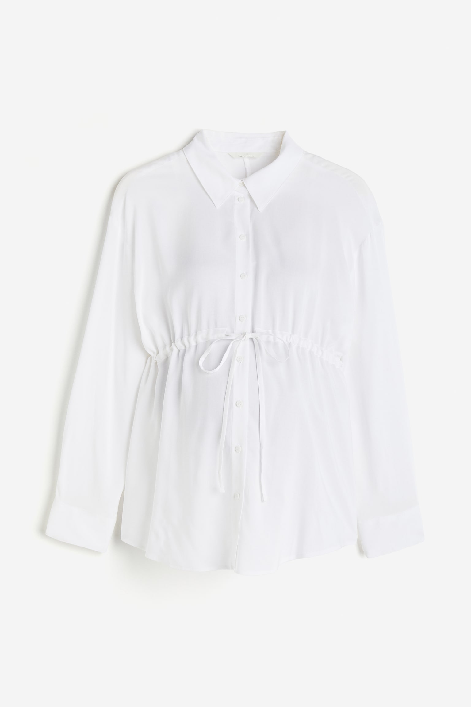 MAMA Tie-belt blouse - White/Light pink - 1