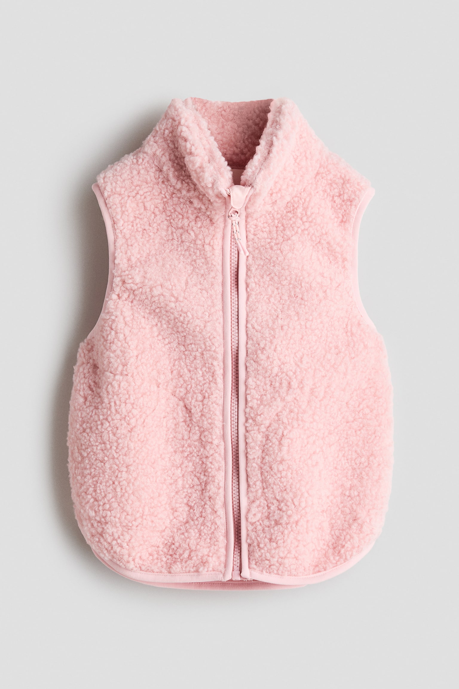 Windproof Teddy Vest - Light pink/Khaki green
