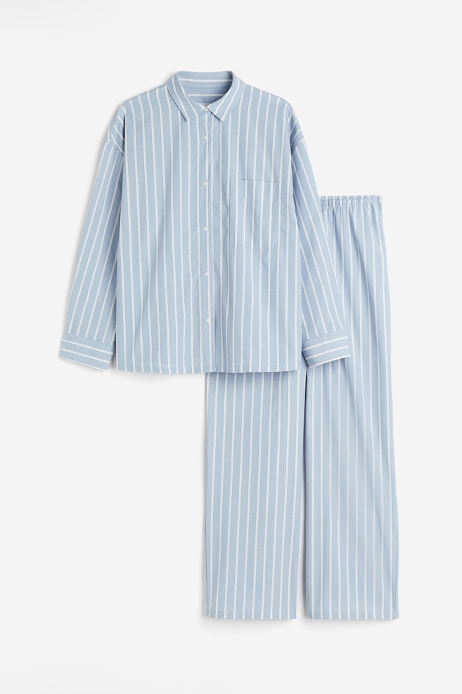 Pyjama shirt and bottoms - Blue/Striped/Blue/Striped - 2
