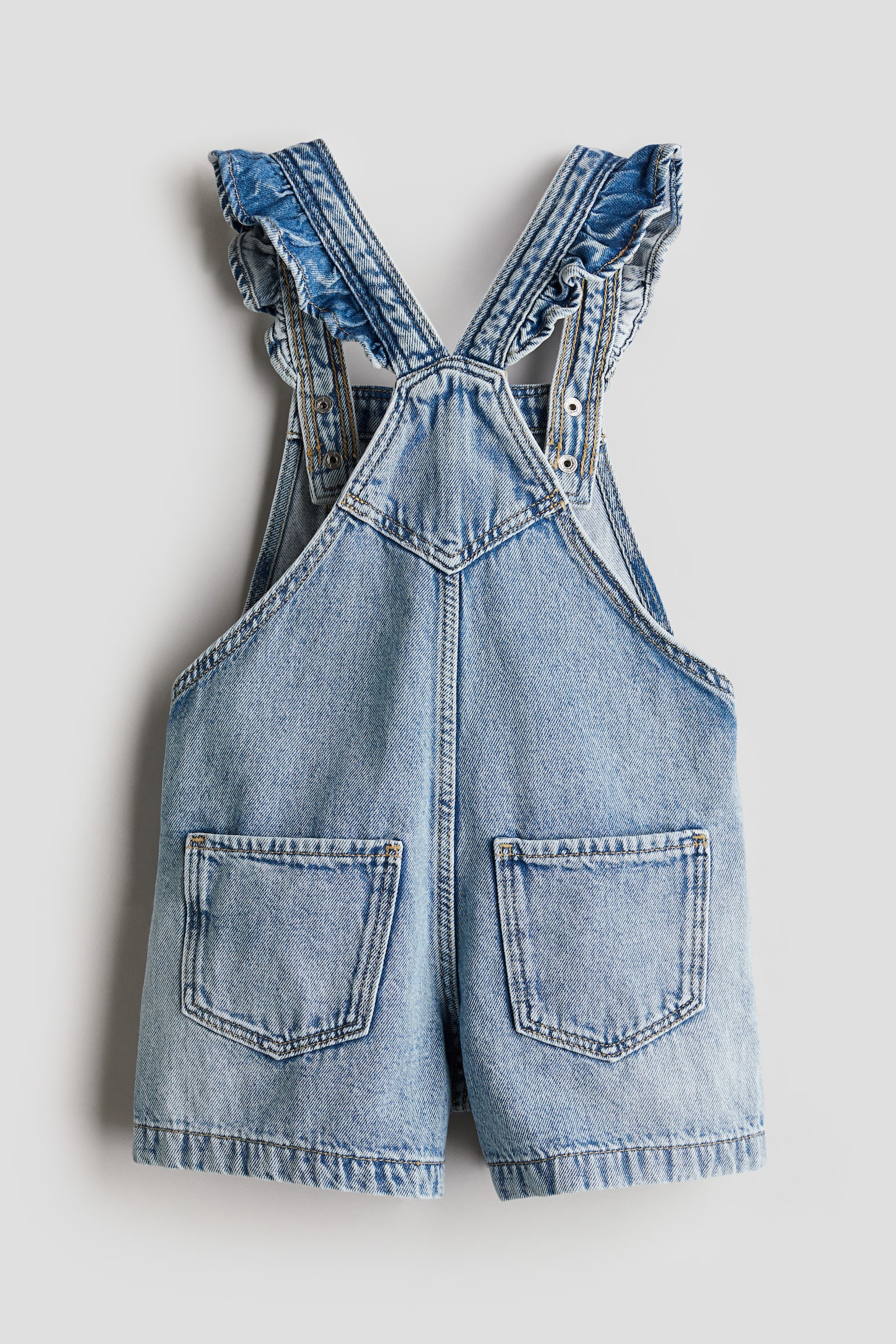 Denim dungaree shorts - Light denim blue - 7