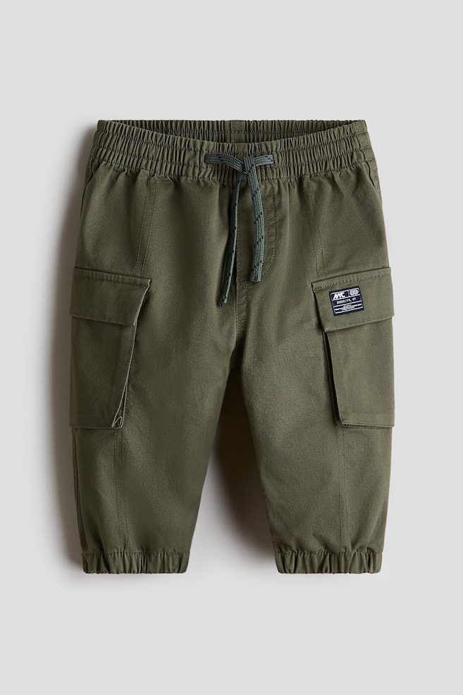 Cargo-Joggpants - Dunkles Khakigrün - 1