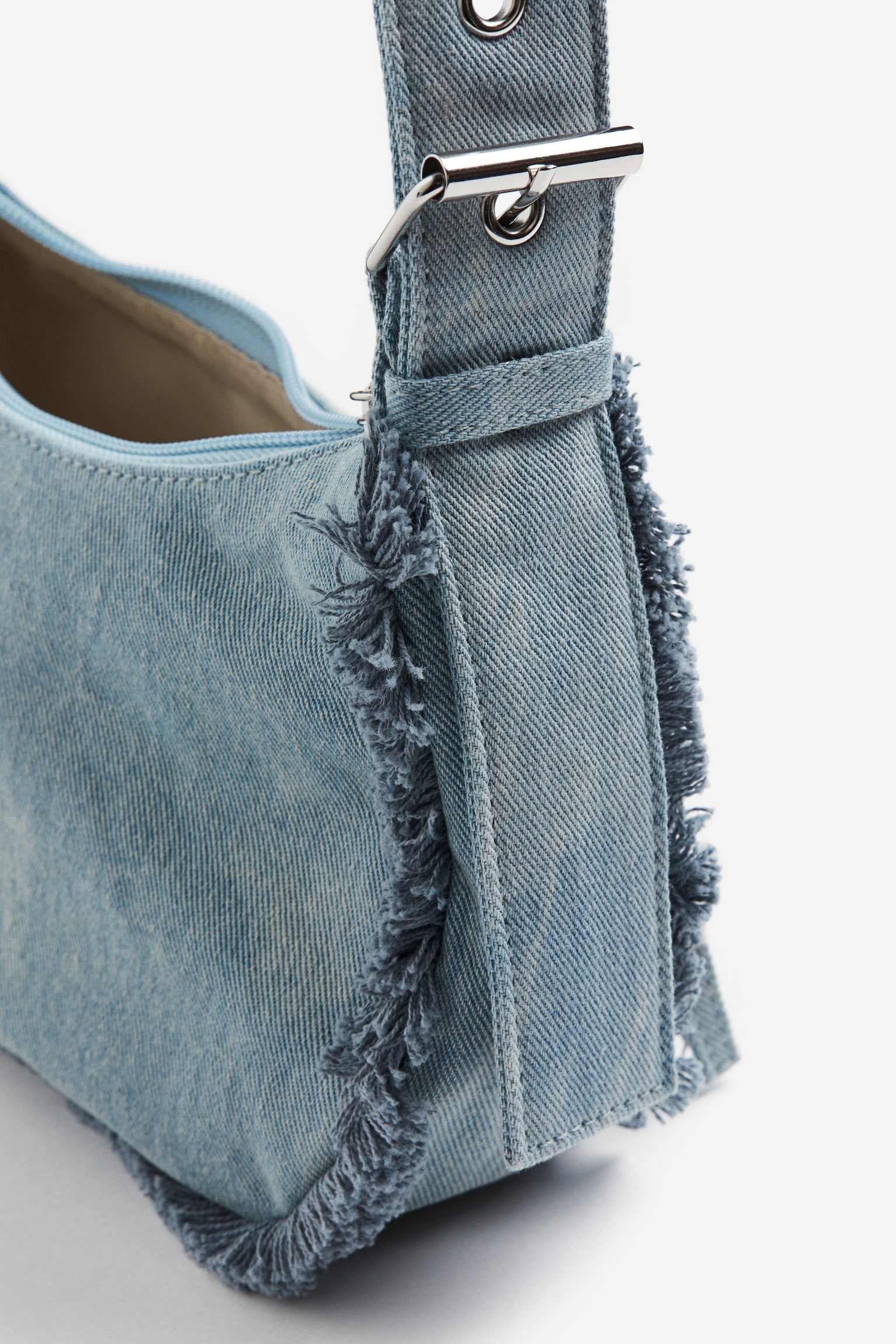 Denim Shoulder Bag - Light denim blue - 3