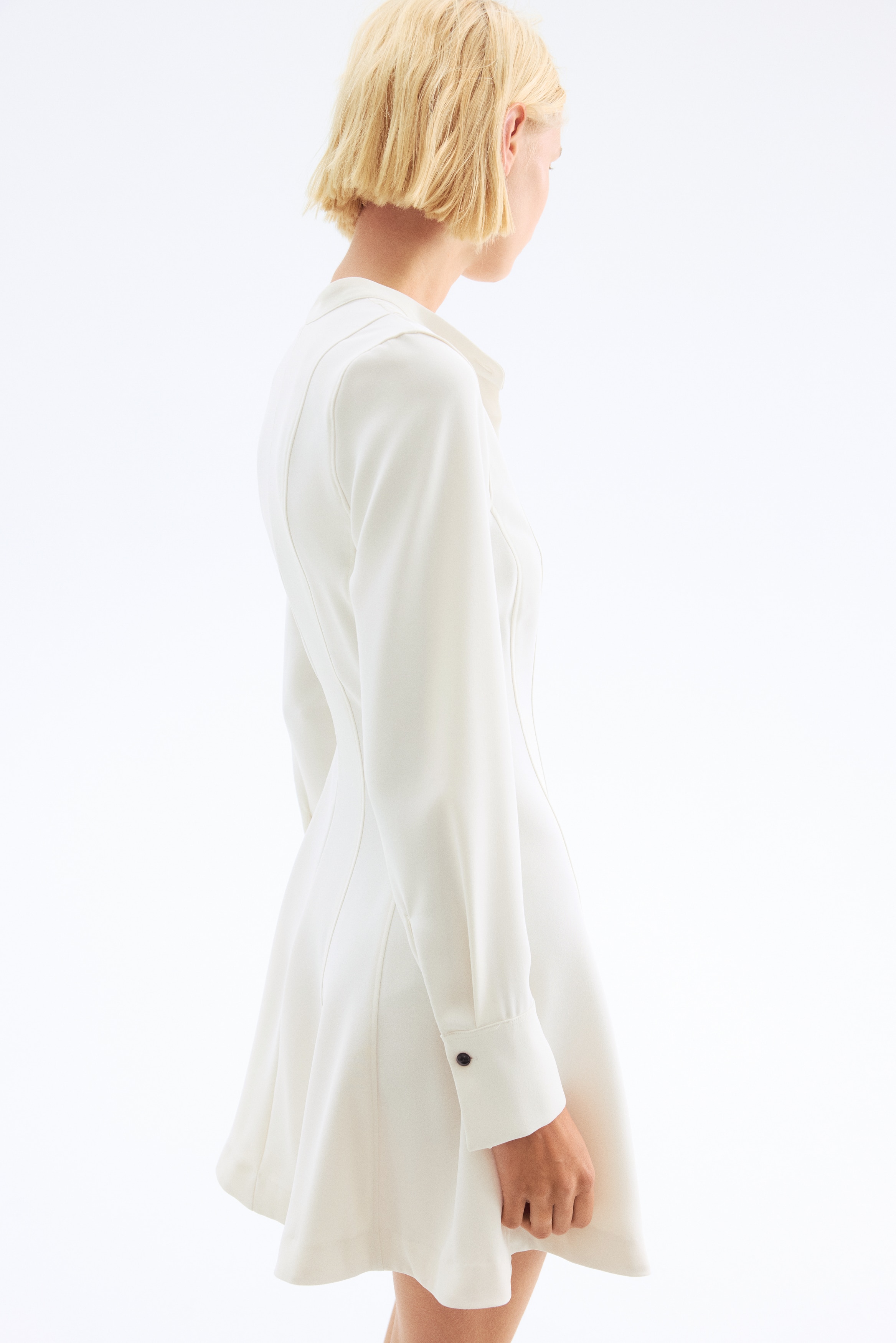 knee length dresses for ladies Silk organza shirt dress with floral print main image 0