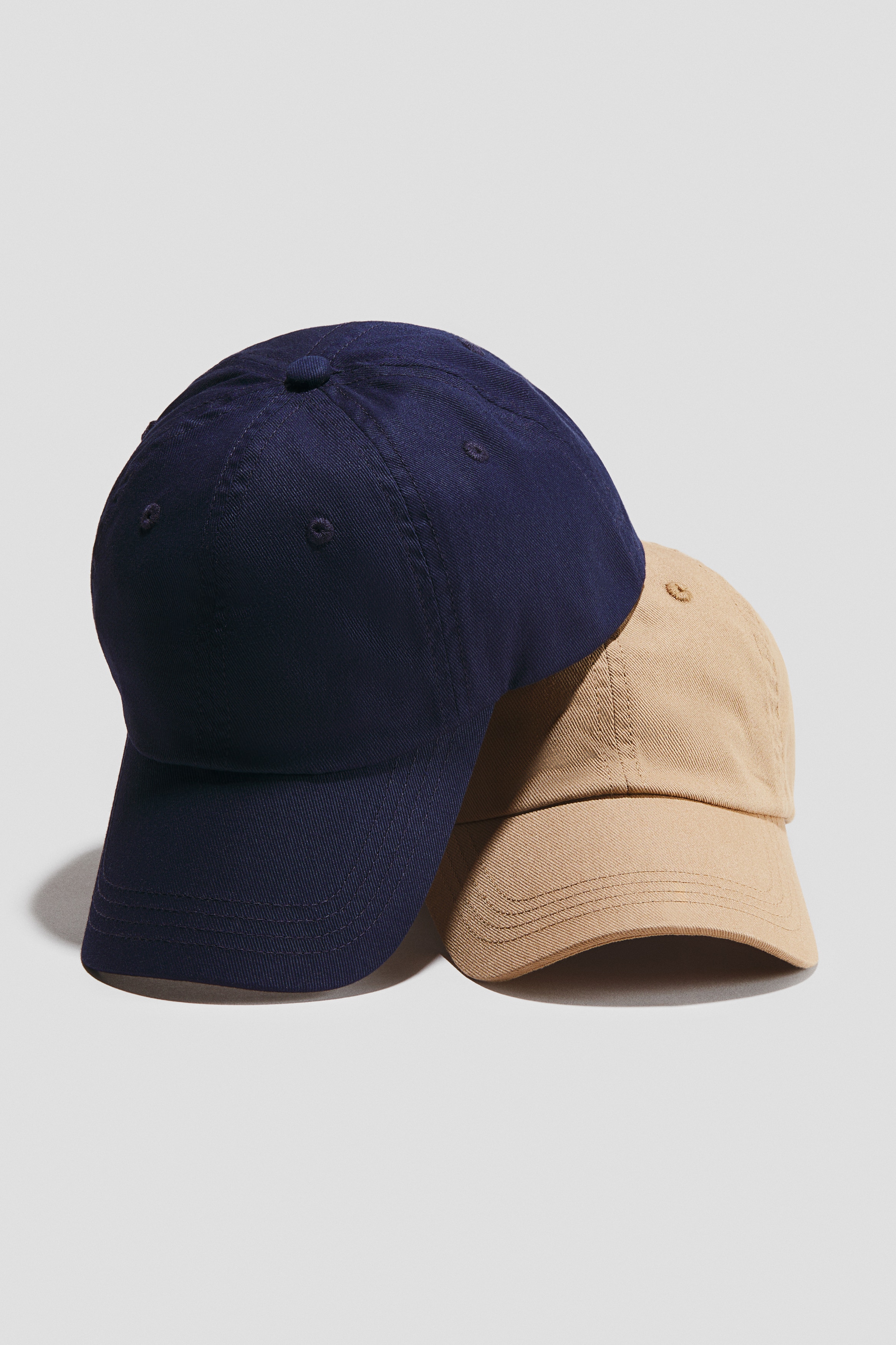 H & M - 2er-Pack Caps aus Baumwolltwill - Blau - Kinder