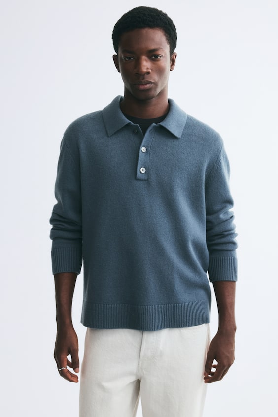 Dzianinowy top polo Regular Fit