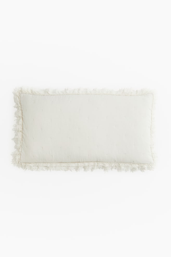 Housse de coussin volantée - Beige clair - 1