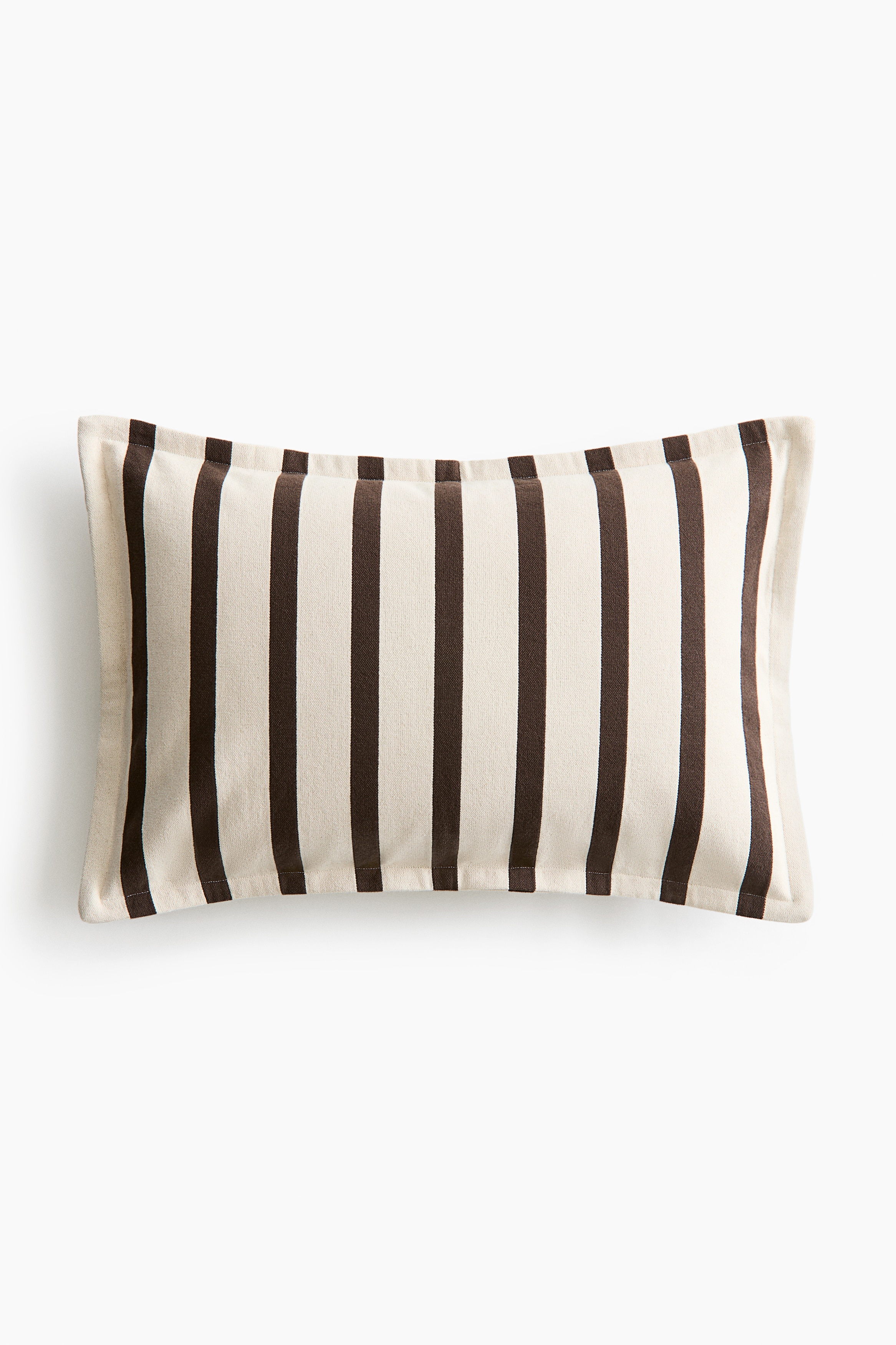 Housse de coussin en toile à motif - Brun foncé/rayé/Noir/rayé/Beige/rayé