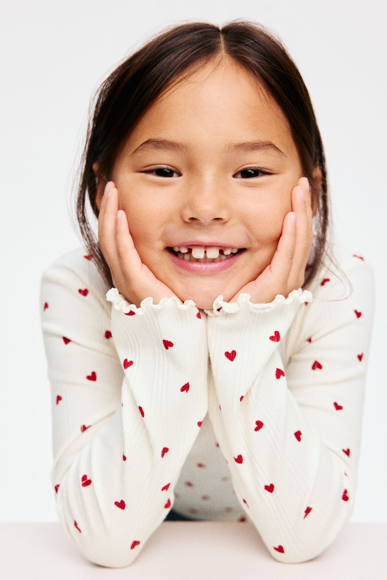 Bluza od rebrastog žerseja - Bela/srca/Ružičasta/bubamare/Plava/cvetni dezen - 4