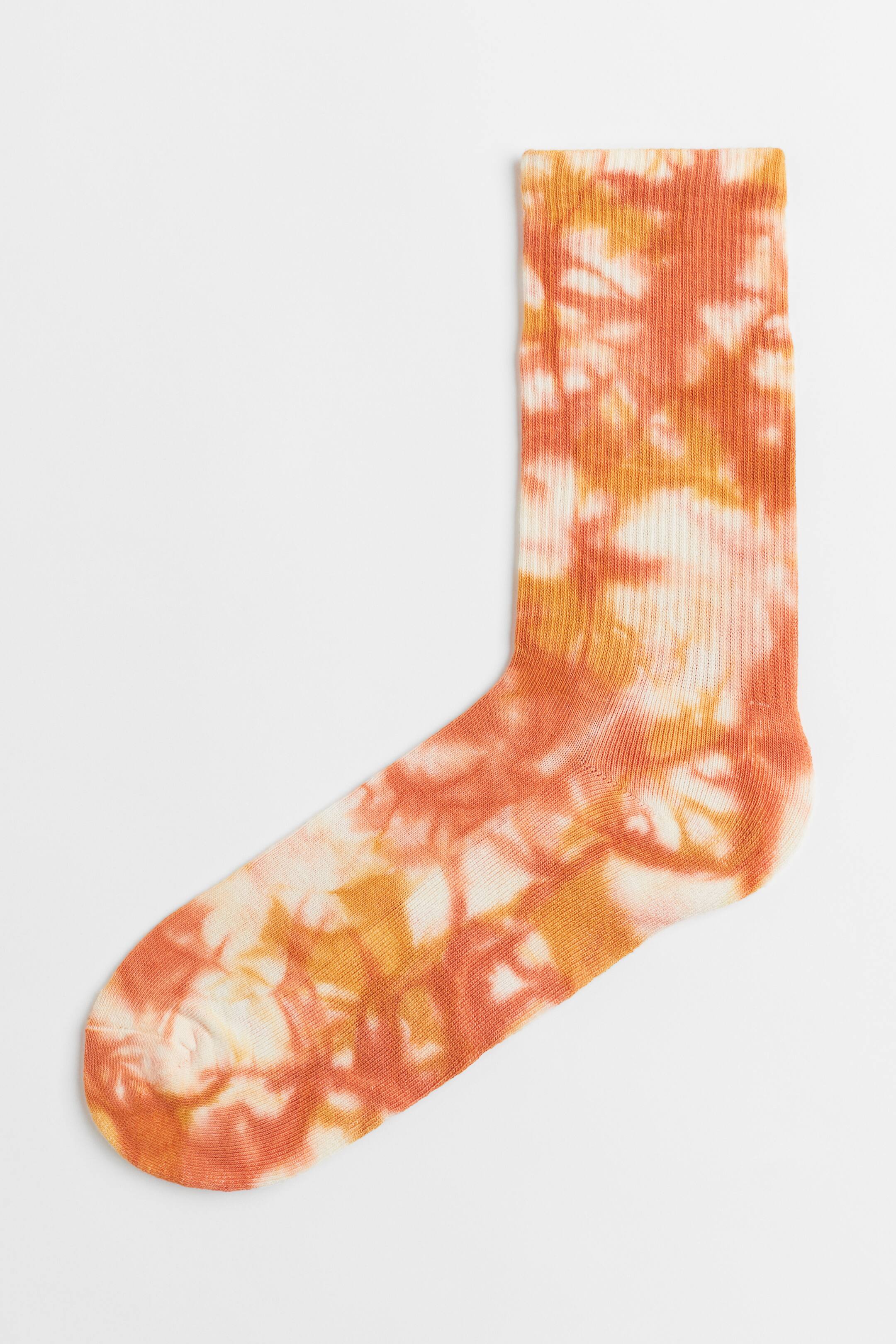 View larger image: Batik-patterned socks - Orange/Tie-dye - Men | H&M 1