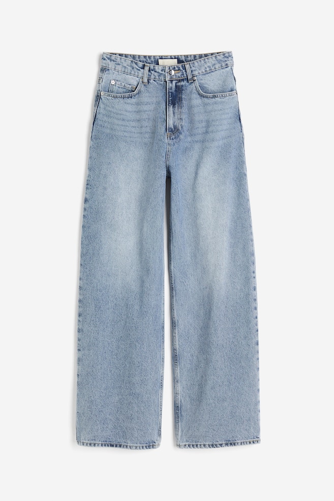 Wide Regular Jeans - Lys denimblå/Creme/Denimblå - 2