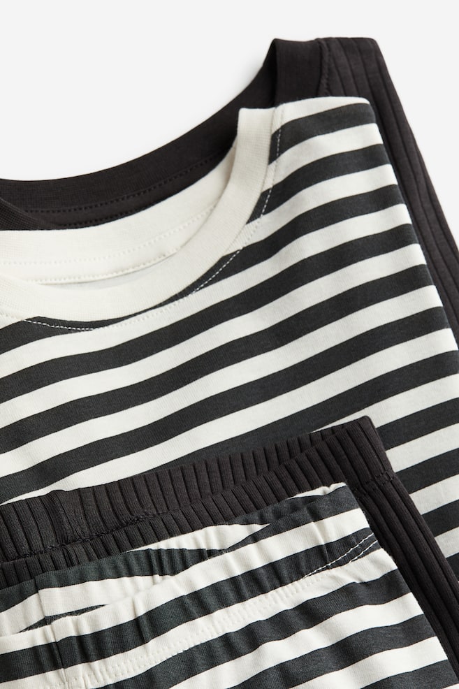 2-pack pyjamas - Black/Striped/Beige/Striped - 2