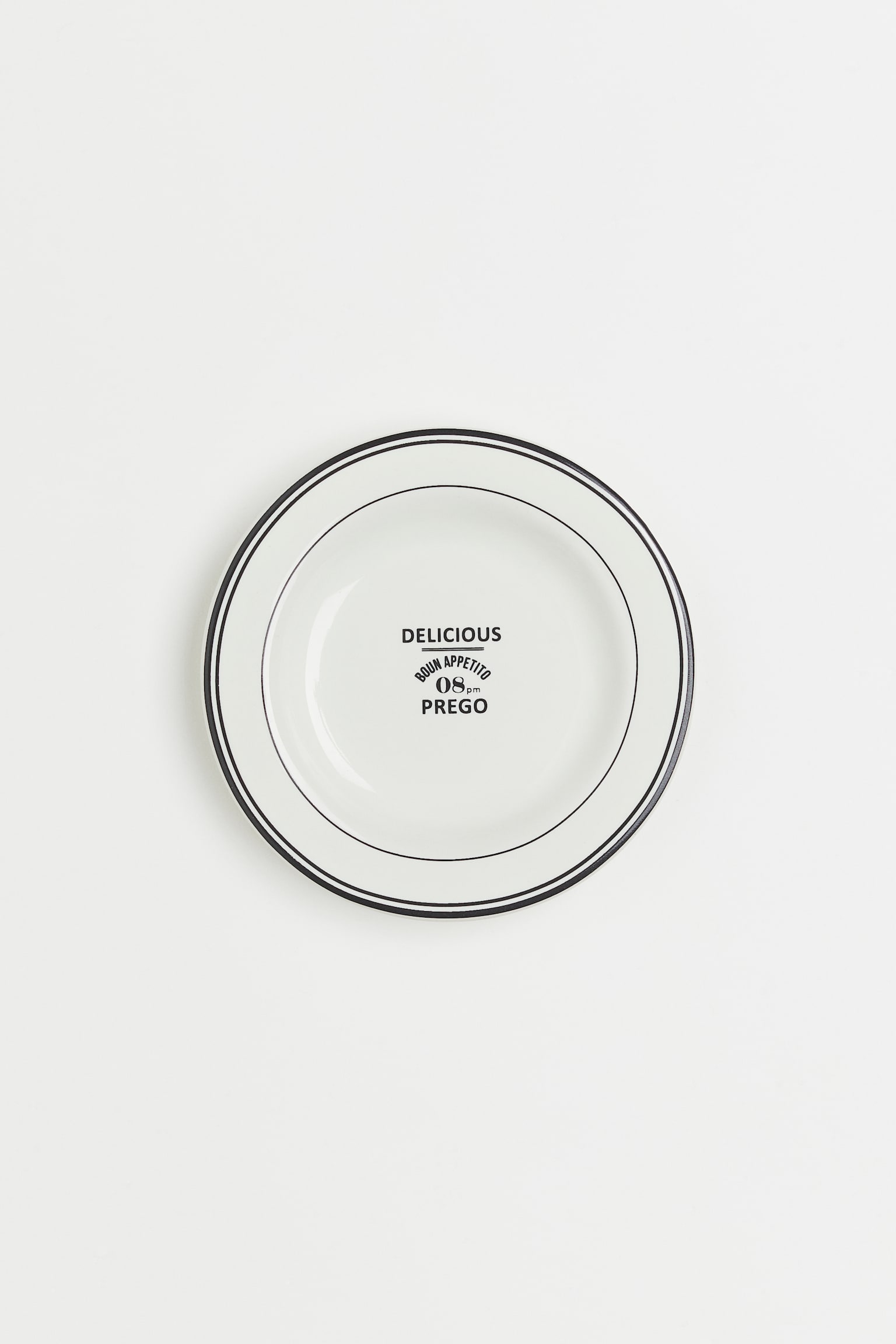 Stoneware mini plate - White/Black - 1