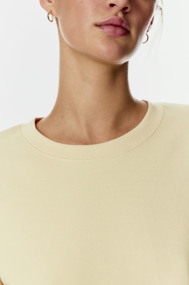 Maglia corta interlock-Giallo pallido - 5