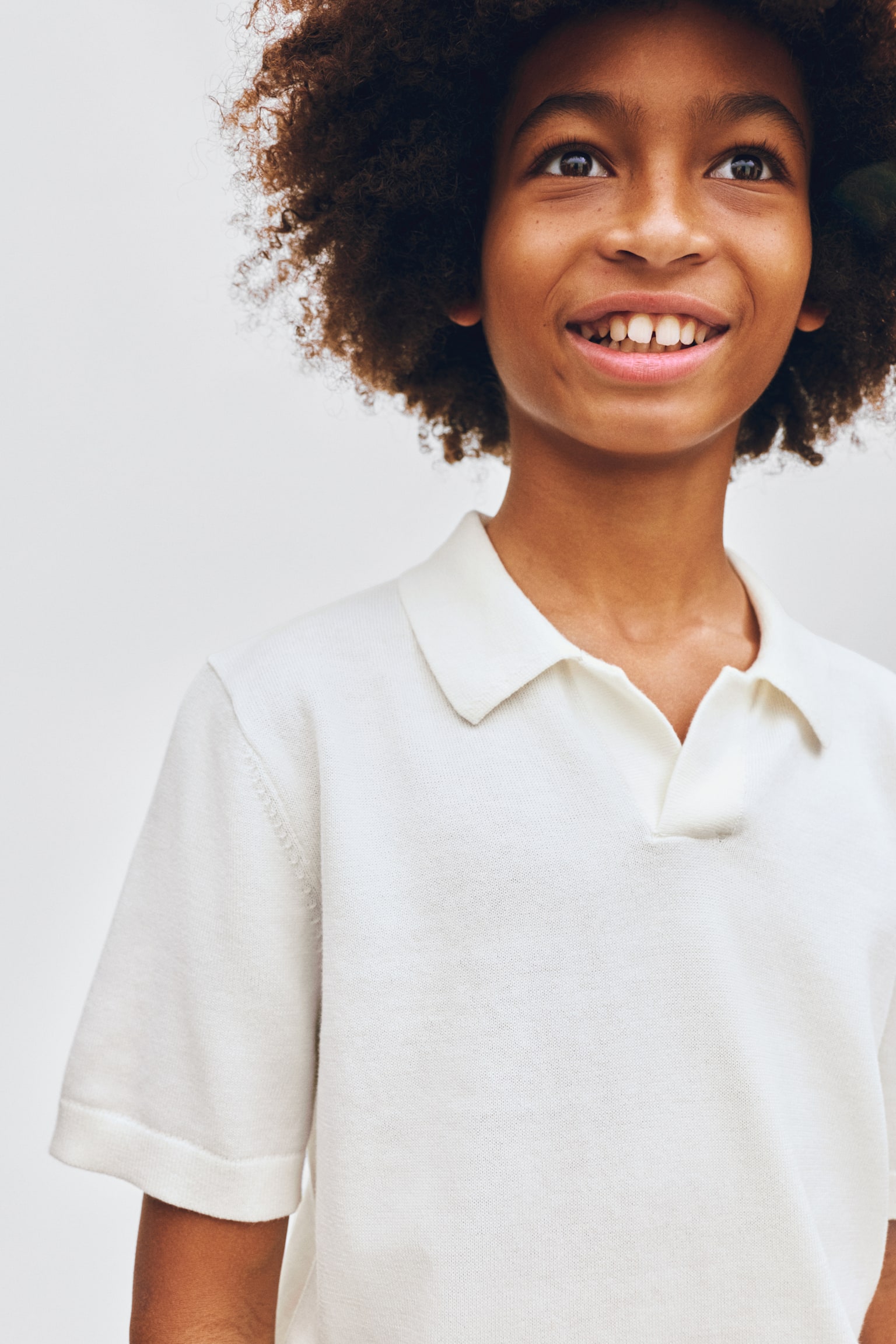 Fine-Knit Cotton Polo Shirt - Cream/Light gray melange/Navy blue - 4
