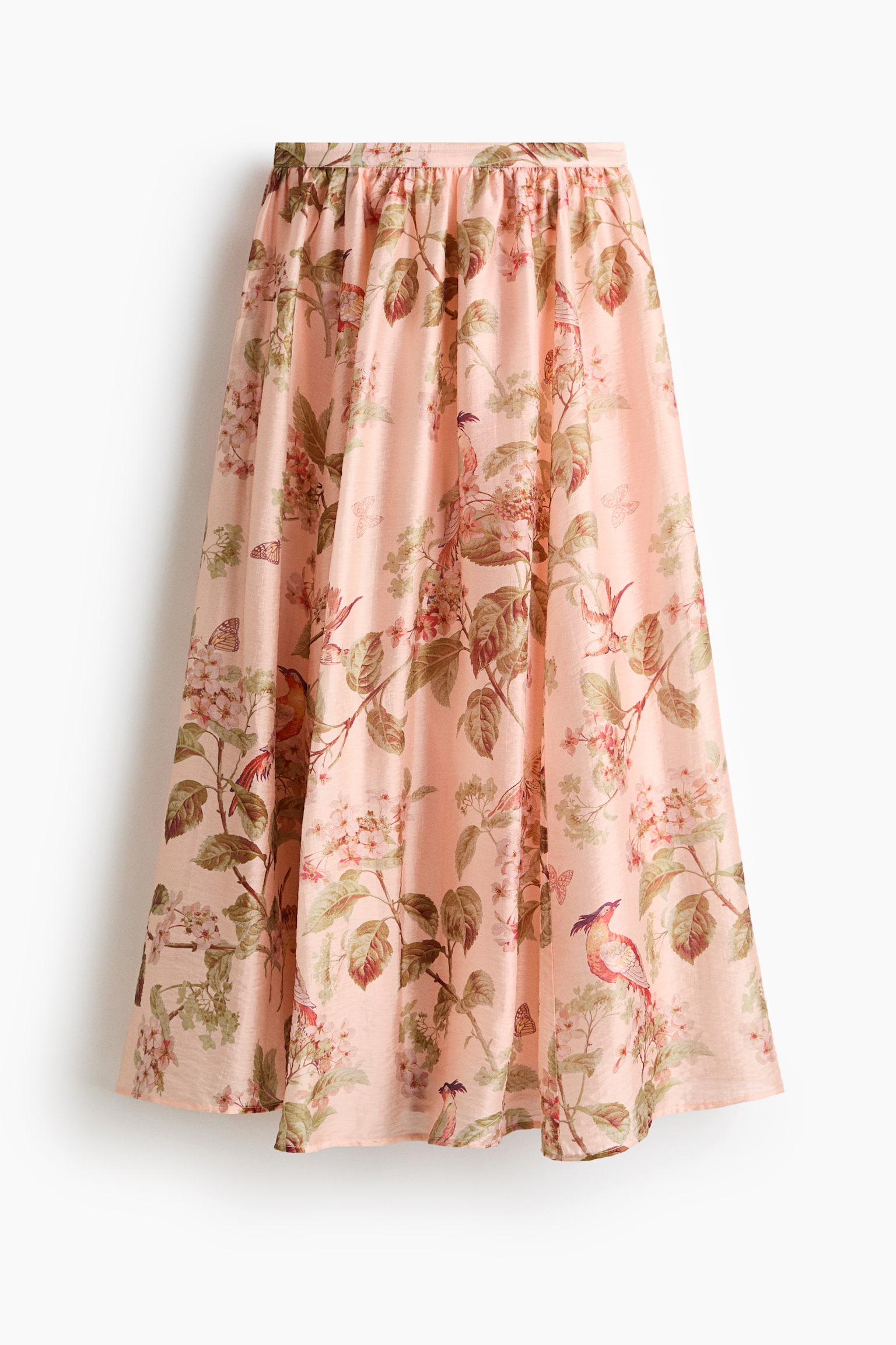 Utställd kjol med tryckt mönster - Ljusrosa/Blommig - 2