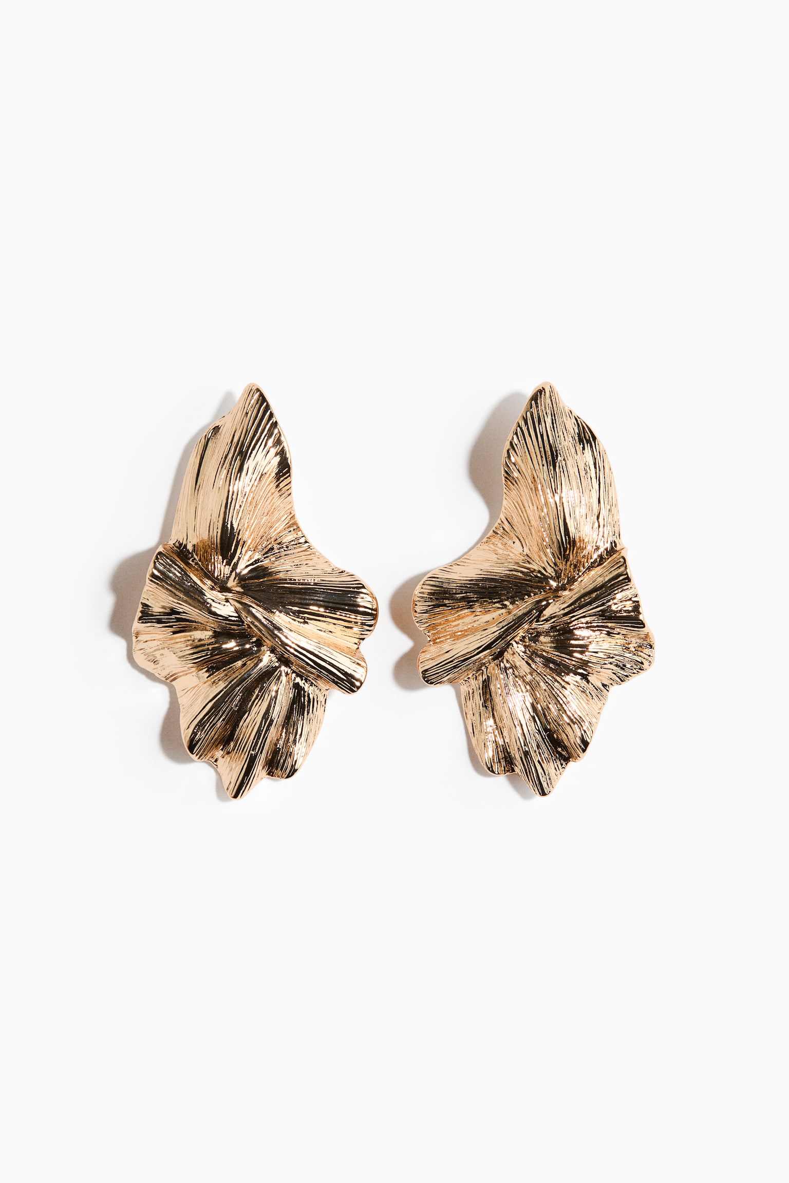Fluted earrings - Gold-coloured