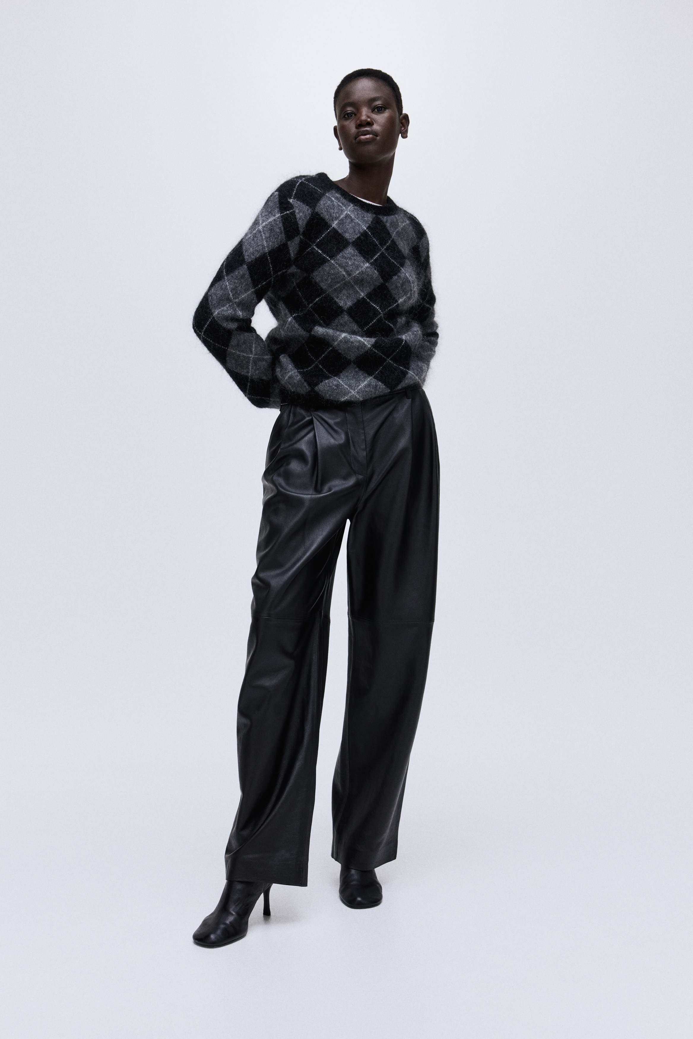 H & M - モヘアブレンドセーター - グレー H & M - モヘアブレンドセーター - グレー