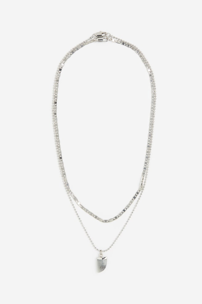 2-pack necklaces - Silver-coloured/Grey - 2