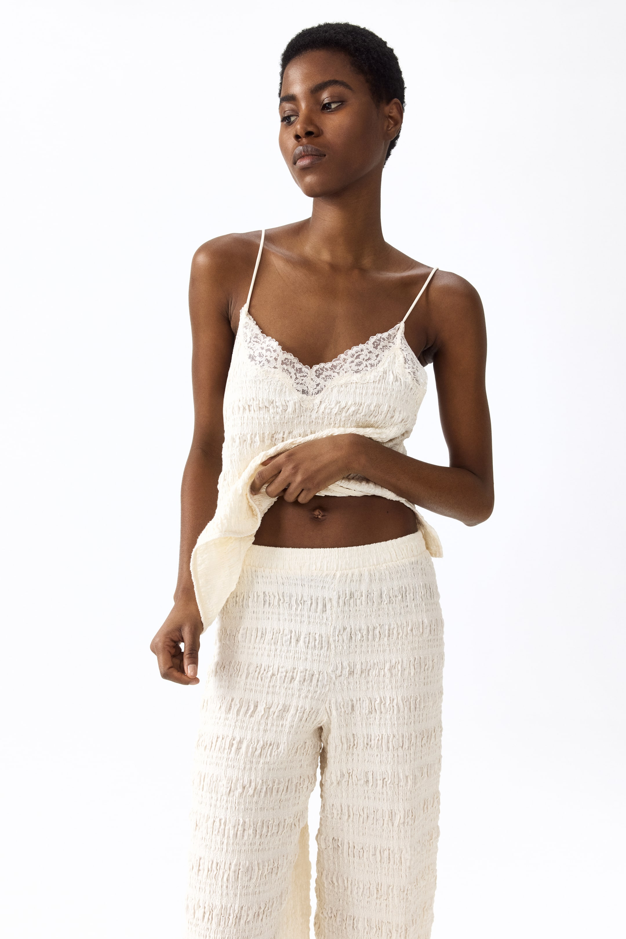 Textured Jersey Balloon-Leg Pants