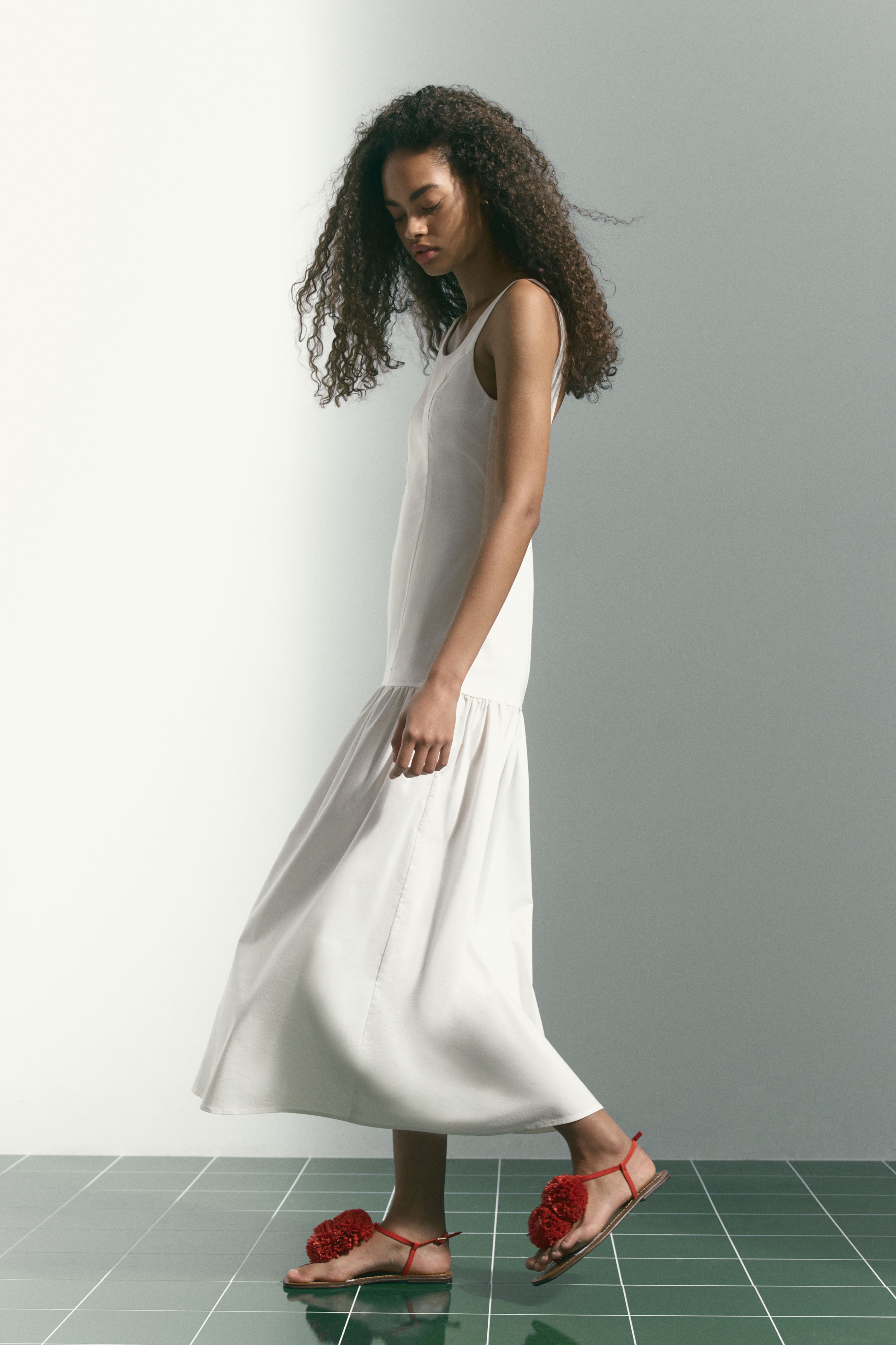 Flared-Skirt Low-Back Dress