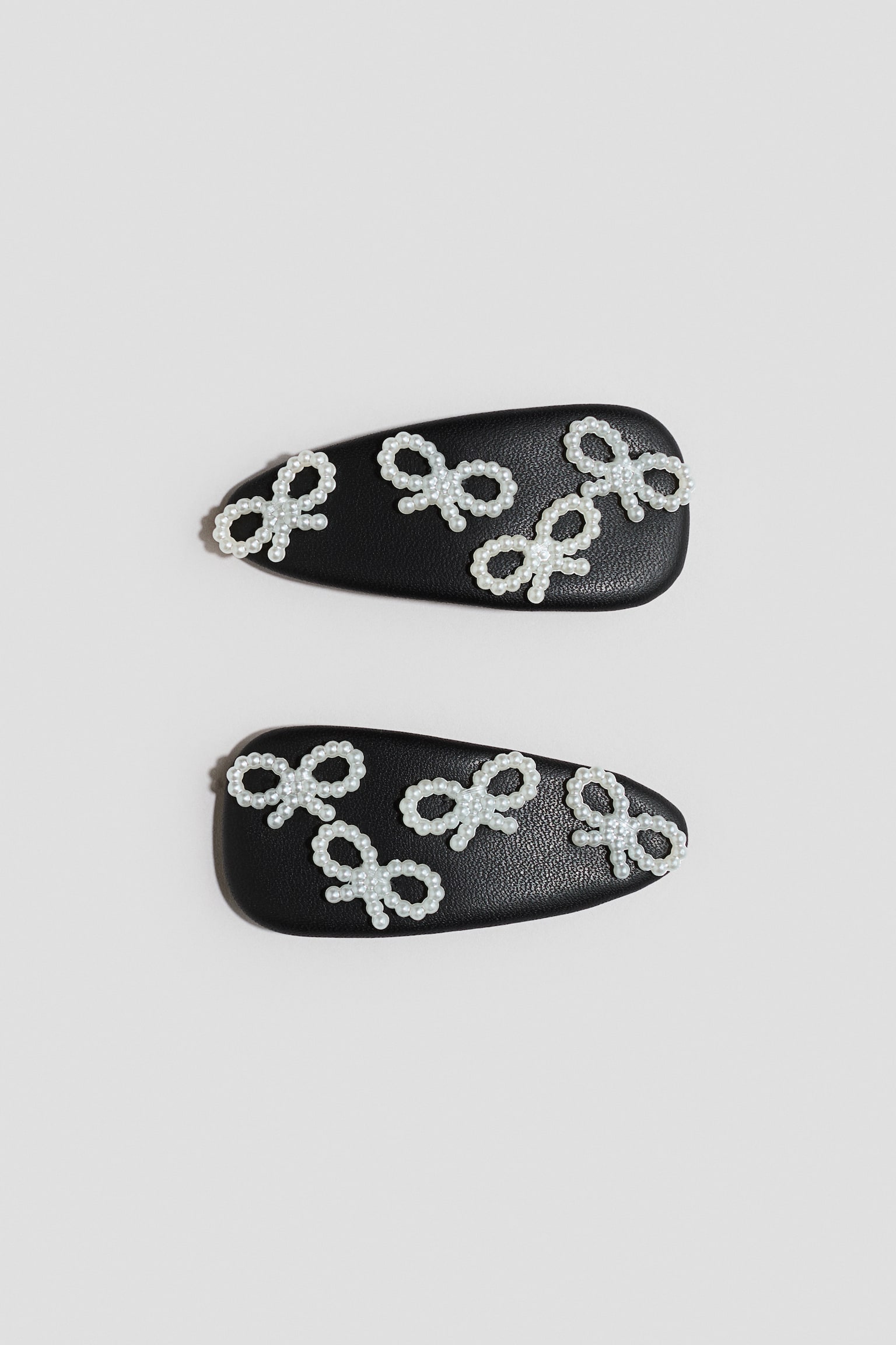 2-pack Broches para el cabello con pedrería - Negro/Moños - 2