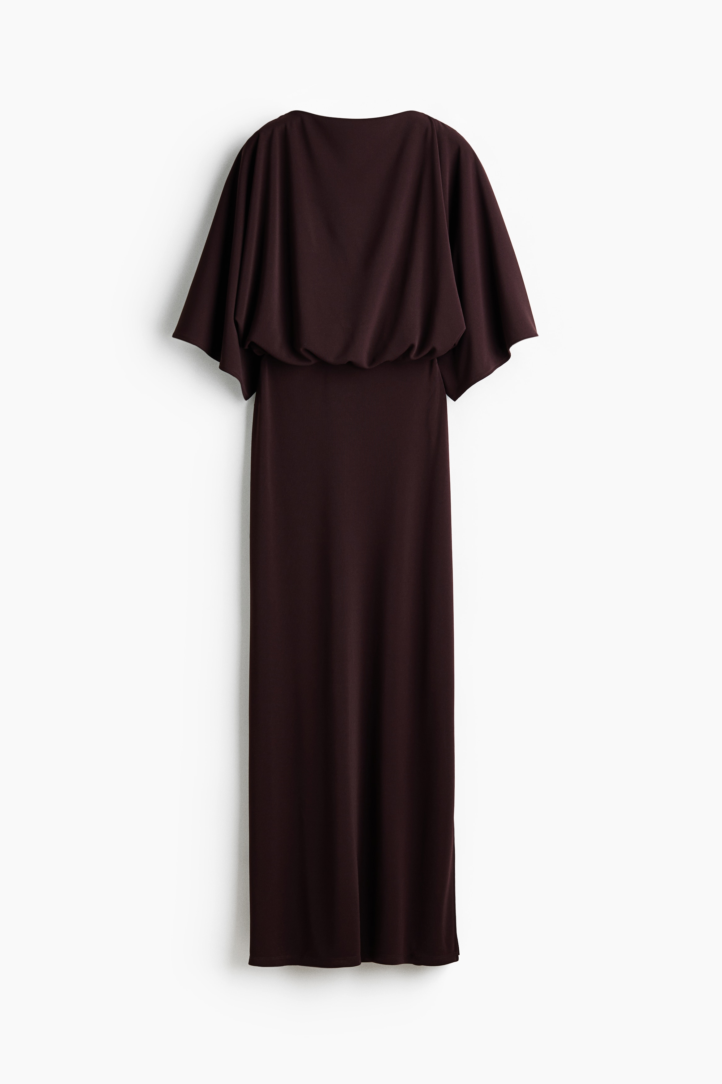Vestido de punto con espalda drapeada - Marrón oscuro