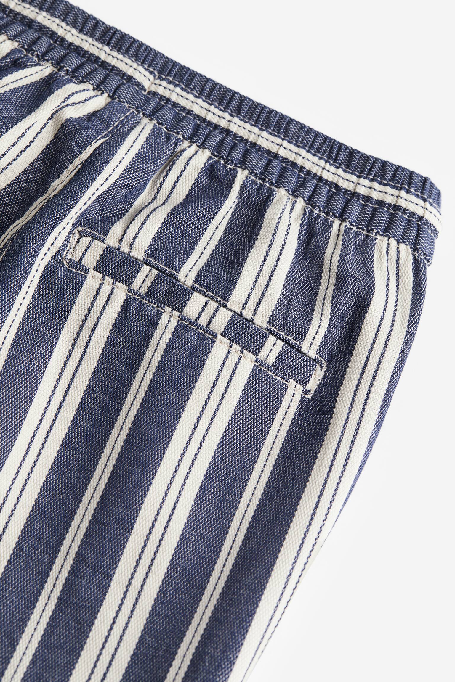 Quần dài xắn gấu Loose Fit - Màu xanh dương đậm/Kẻ - 2