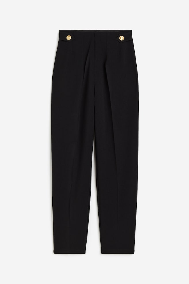 Stylede bukser i jersey - Sort/Mørkegråmeleret - 2