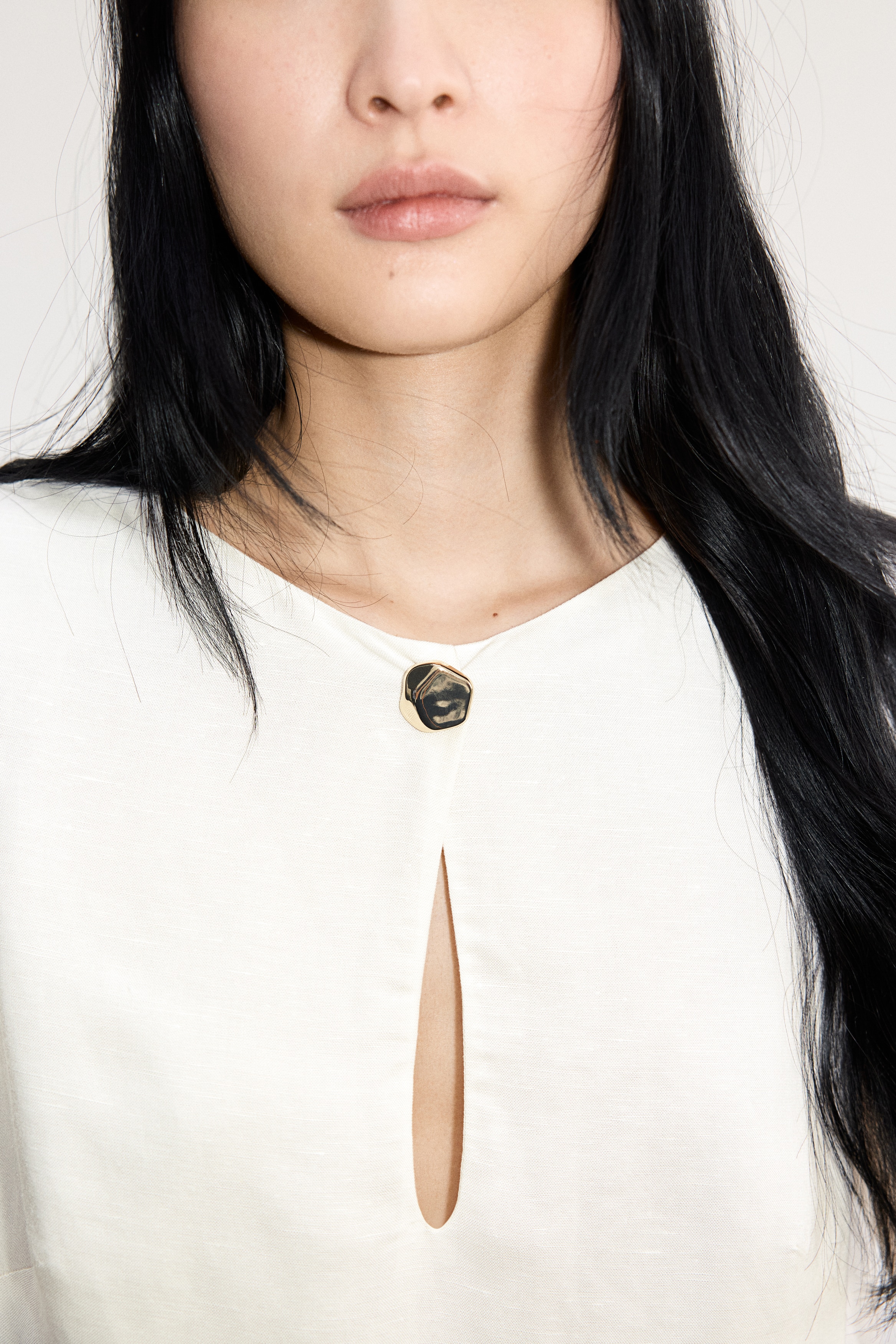 Linen-blend dress