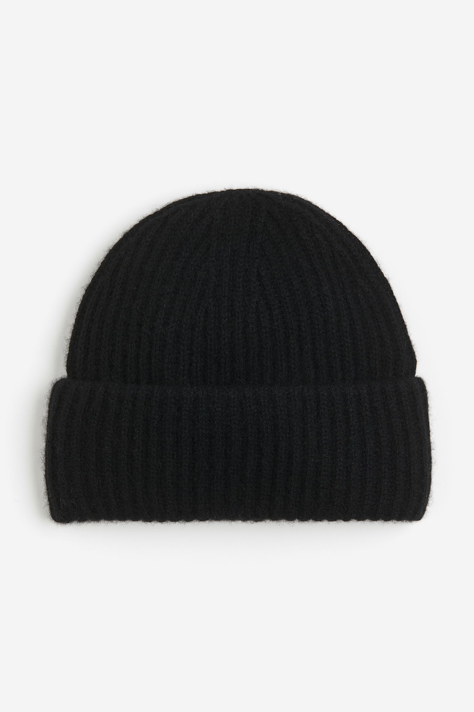 Rib-knit cashmere beanie - Black/White - 1