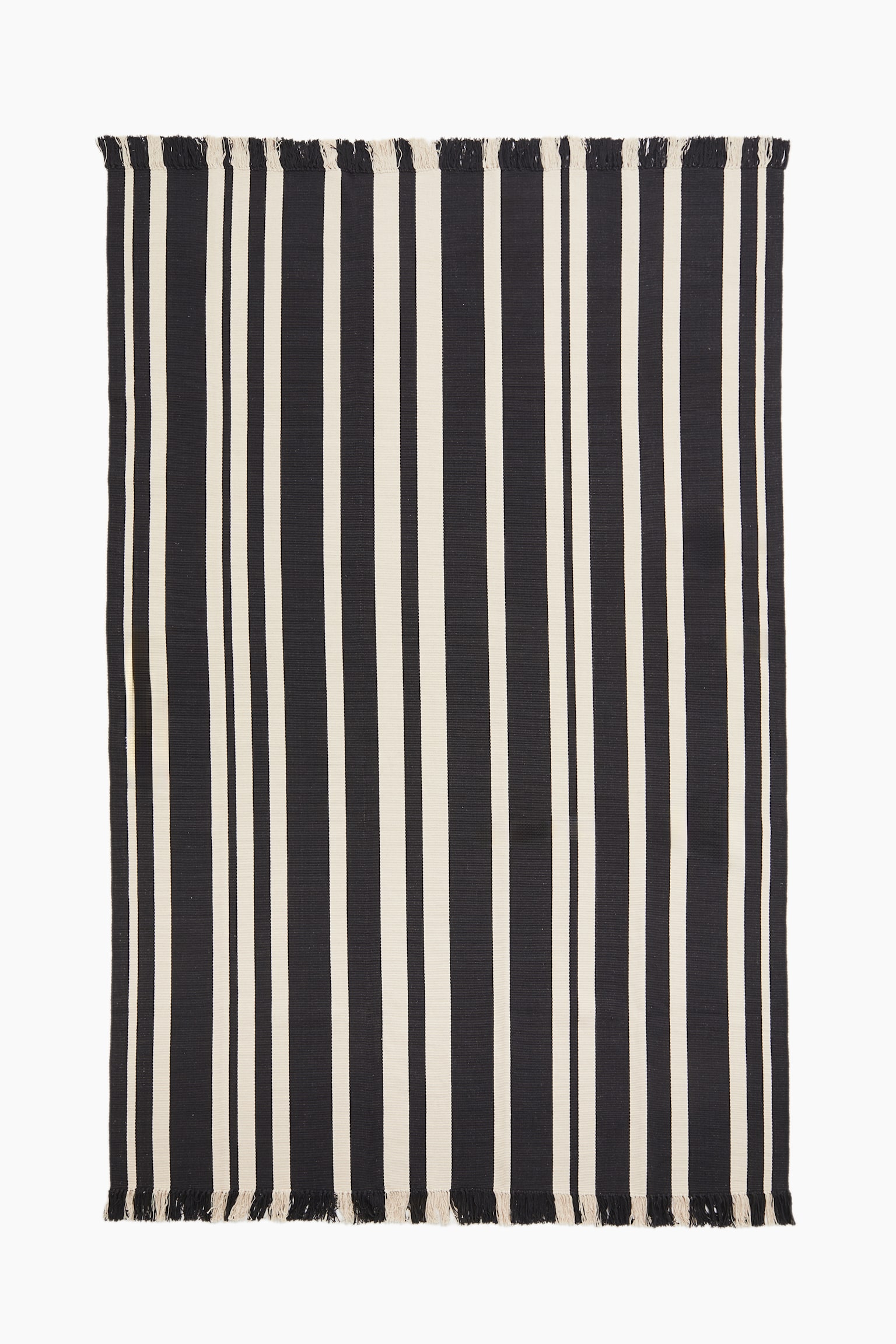 Striped flat weave rug - Dark grey/Striped - 1