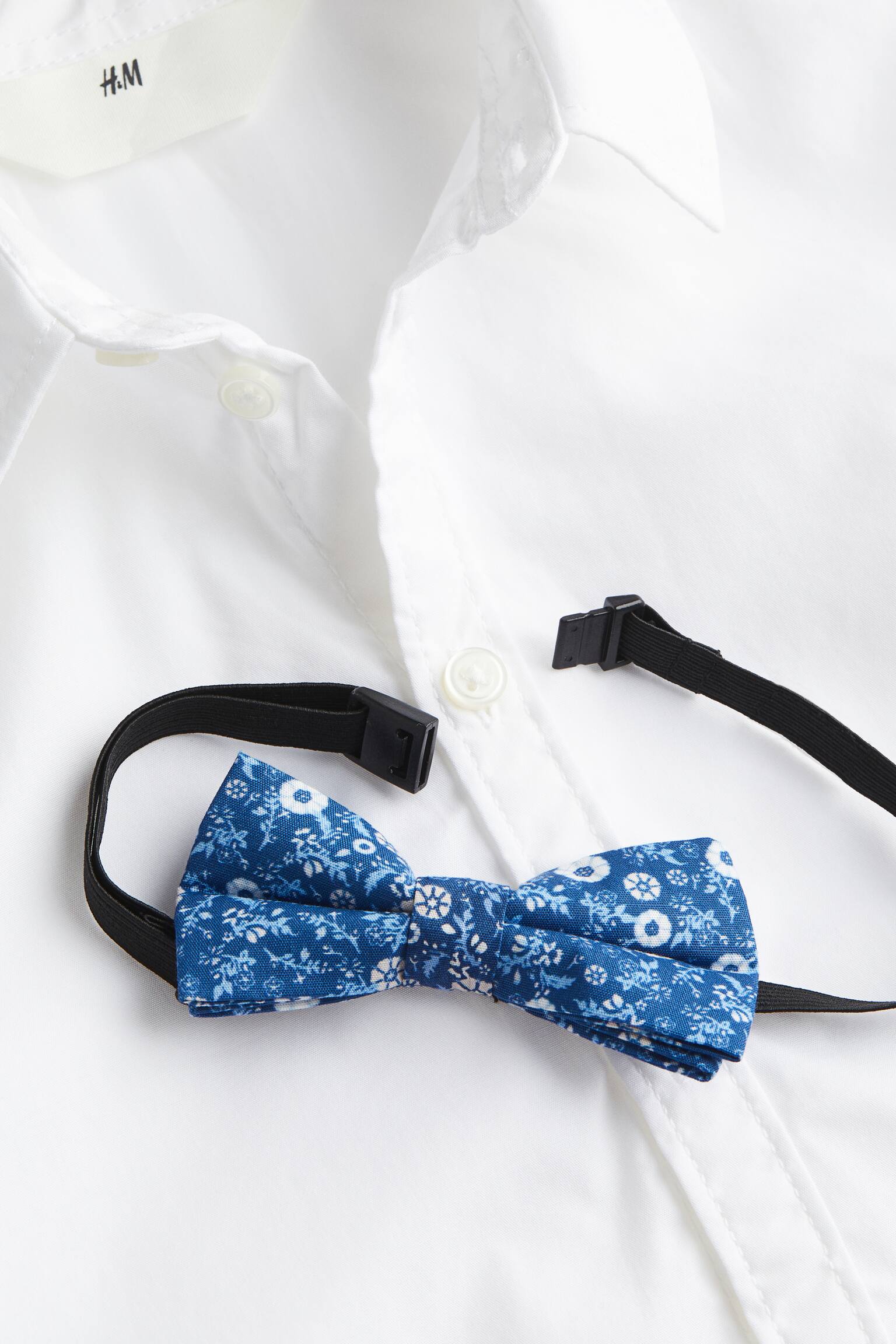 Shirt and bow tie - White/Floral - 2