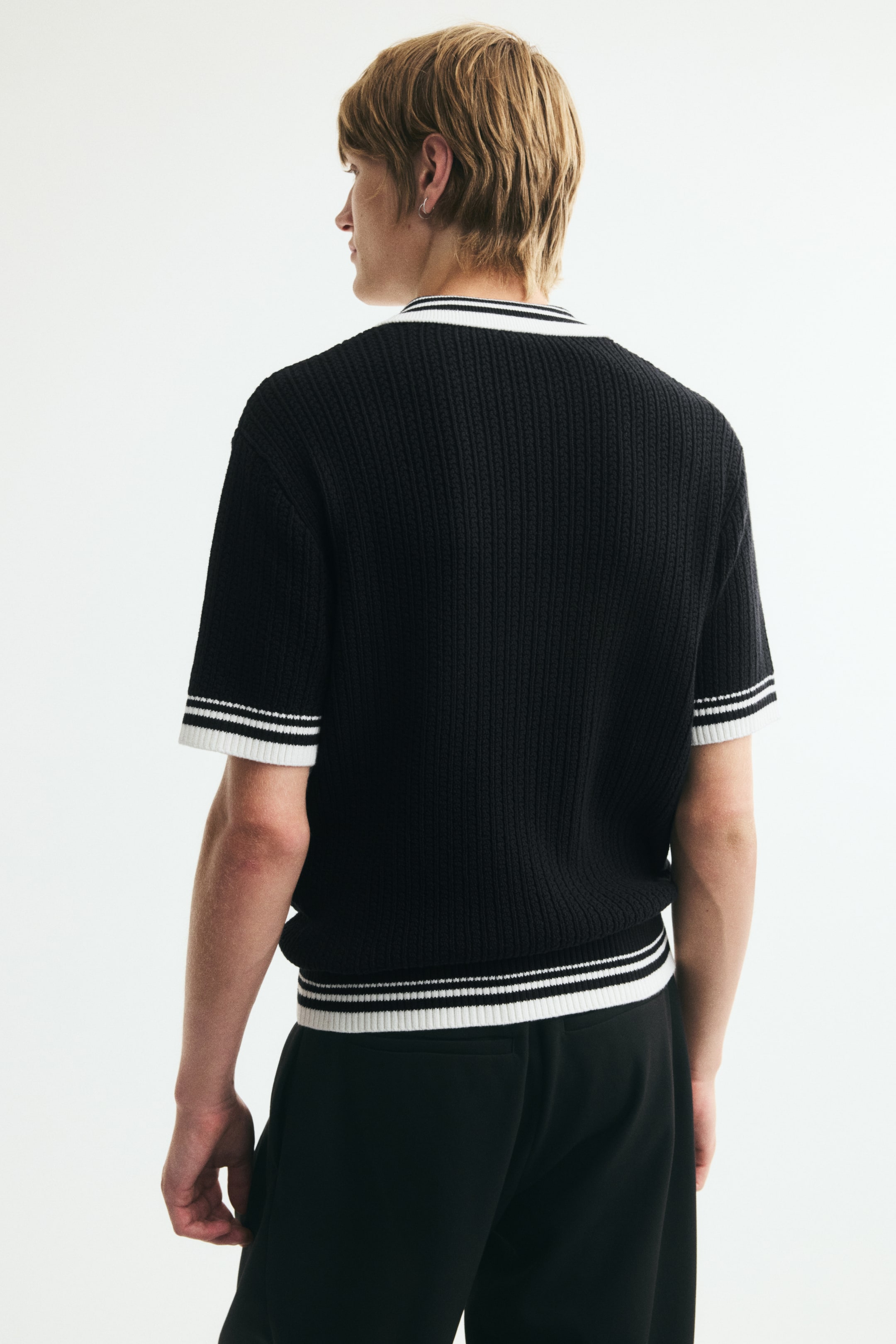 Regular-Fit Textured-Knit Polo Shirt