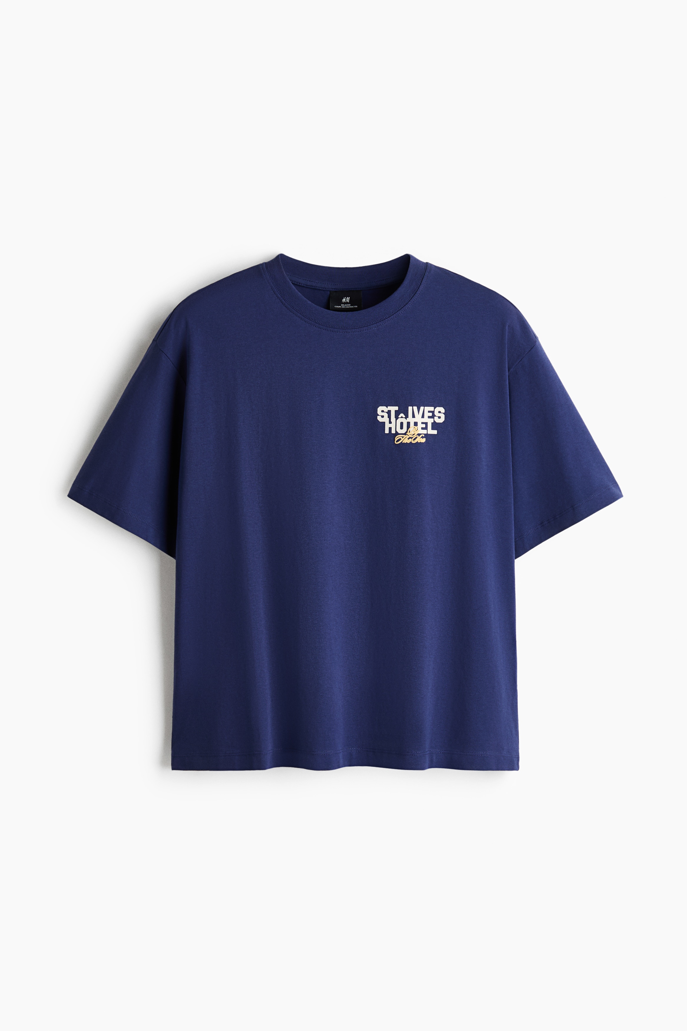 Relaxed Fit Printed T-shirt - Dark blue/St Ives Hotel/Grey marl/Sport gear 86/White/Track Unit TRK/White/St. Ives Hôtel/Pale yellow/Sports Club