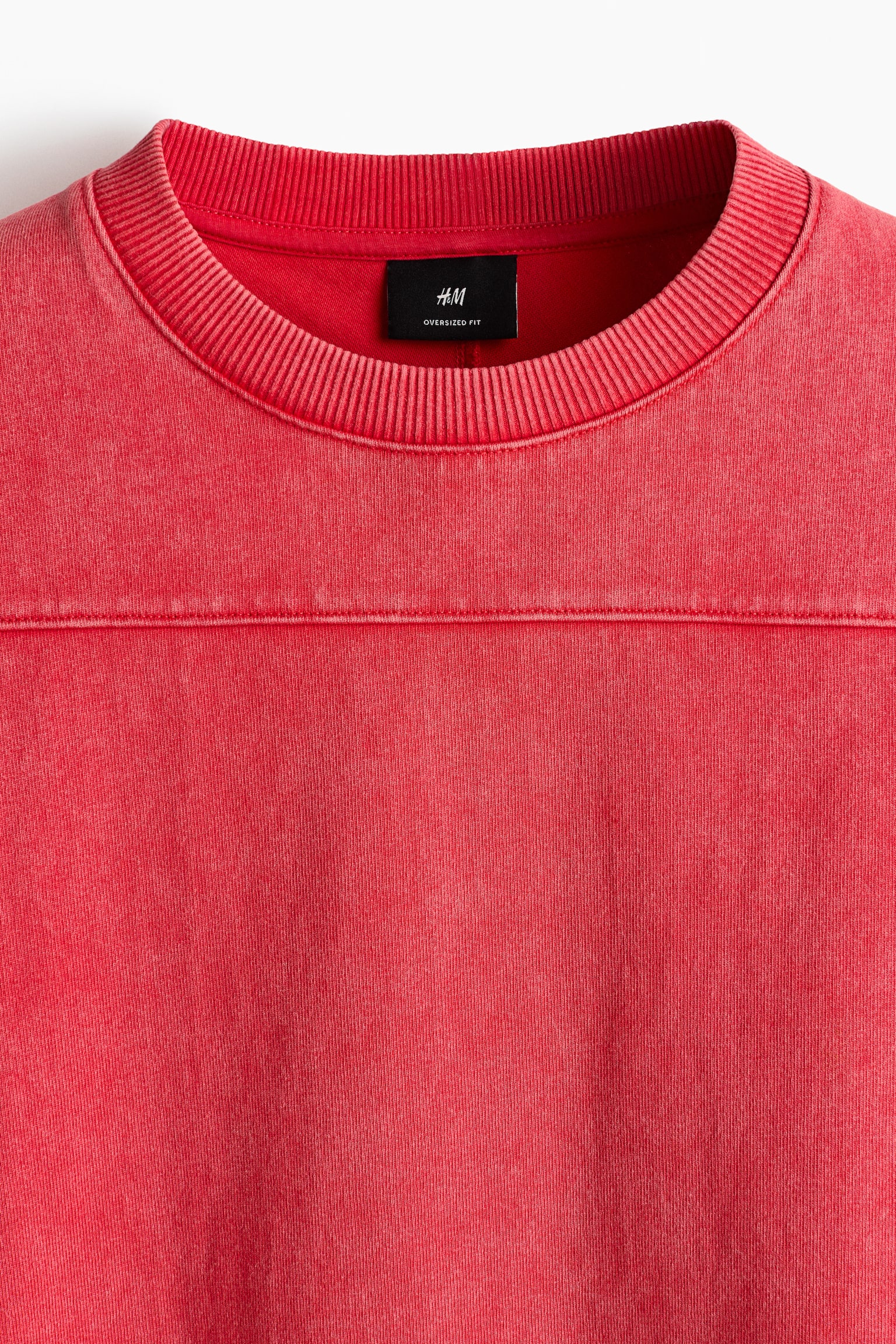 Oversized Fit Boxy T-shirt - Light red/Black/White - 2