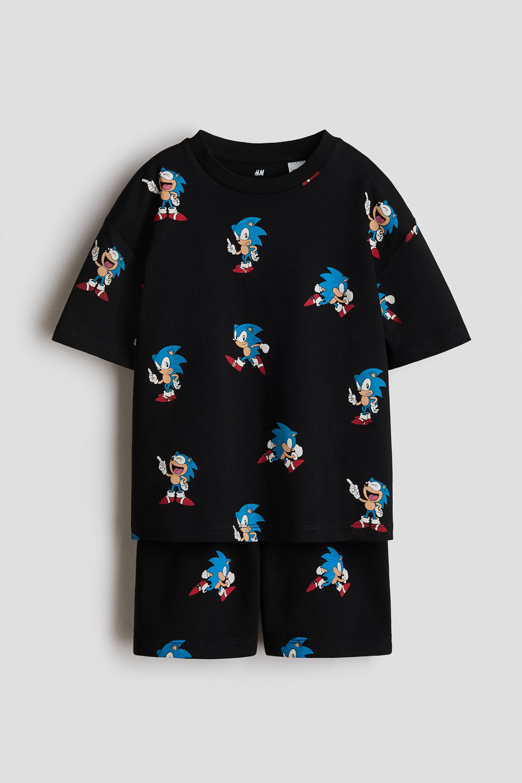 View larger image: 2-piece printed jersey set - Black/Sonic the Hedgehog - Kids | H&M IN 1