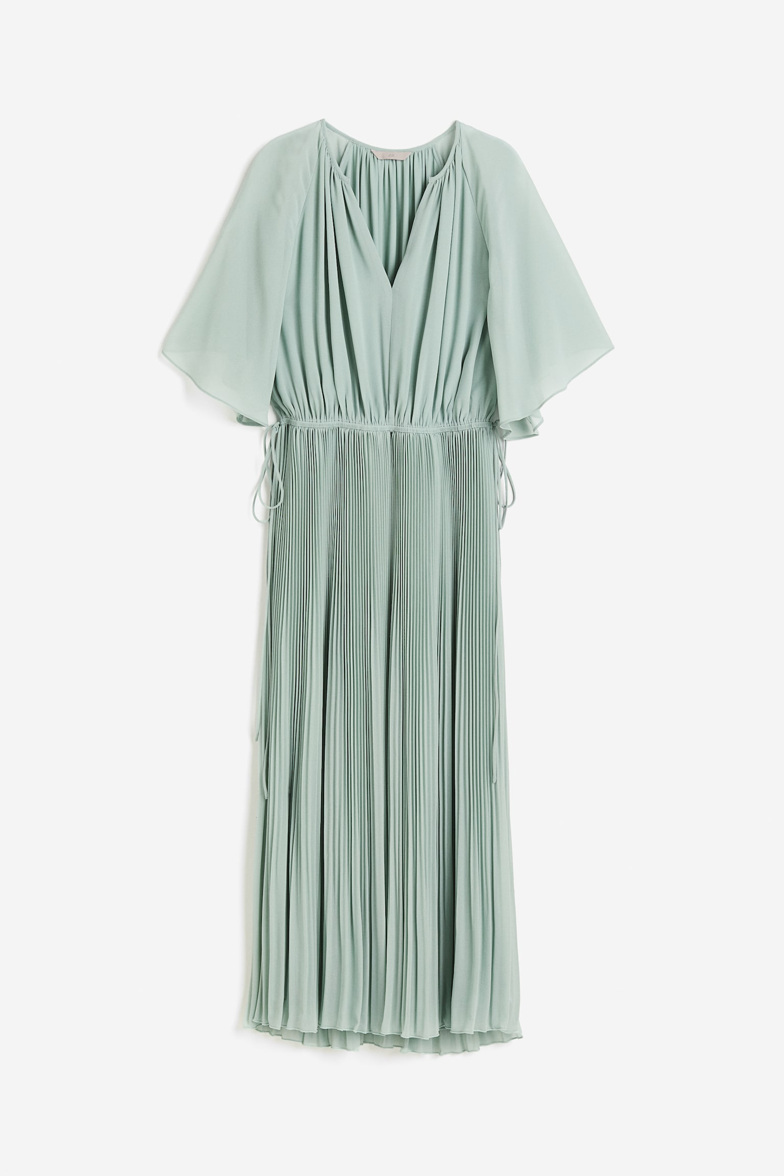 Tie Detail Pleated Dress - Light dusty turquoise/Black/Powder pink - 2