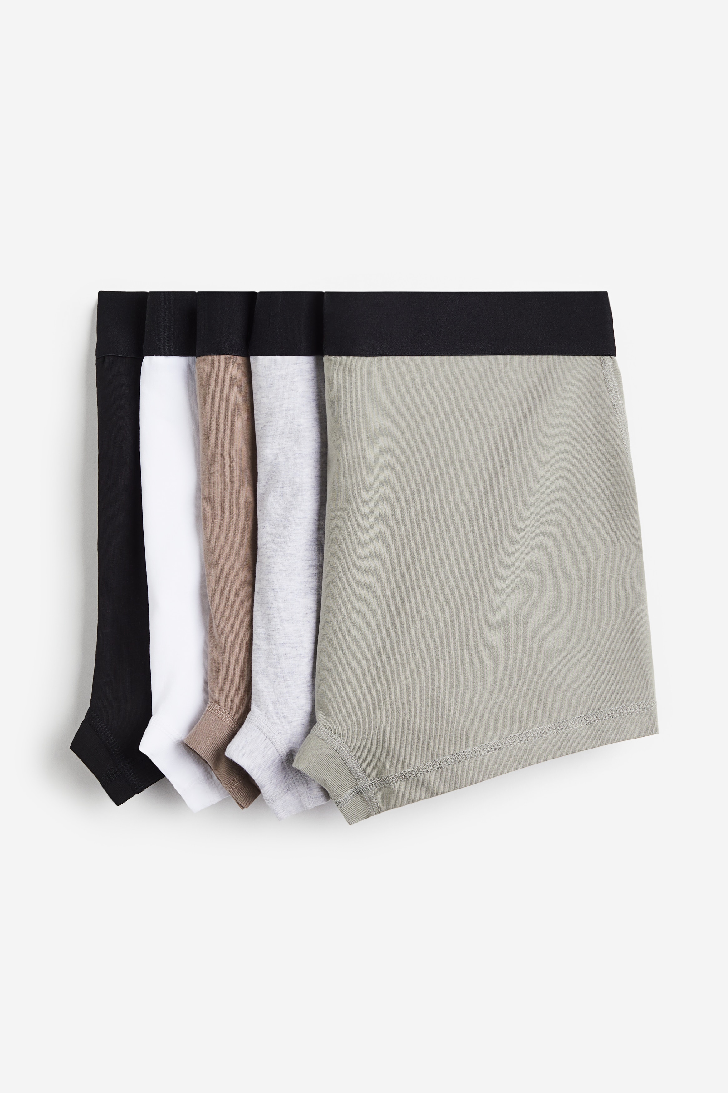 Herr - Salviagrön/Beige 5-pack short trunks med Lycra® - Size: XS  - H&M