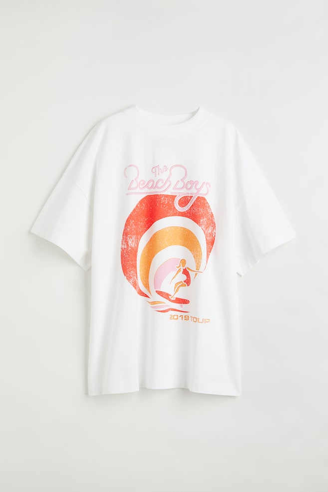 Lang T-shirt med tryk - White/The Beach Boys/Gråmeleret/New York Giants/Sort/UCLA/Lysegrå/Harvard University/dc/dc/dc/dc/dc/dc/dc/dc/dc - 2